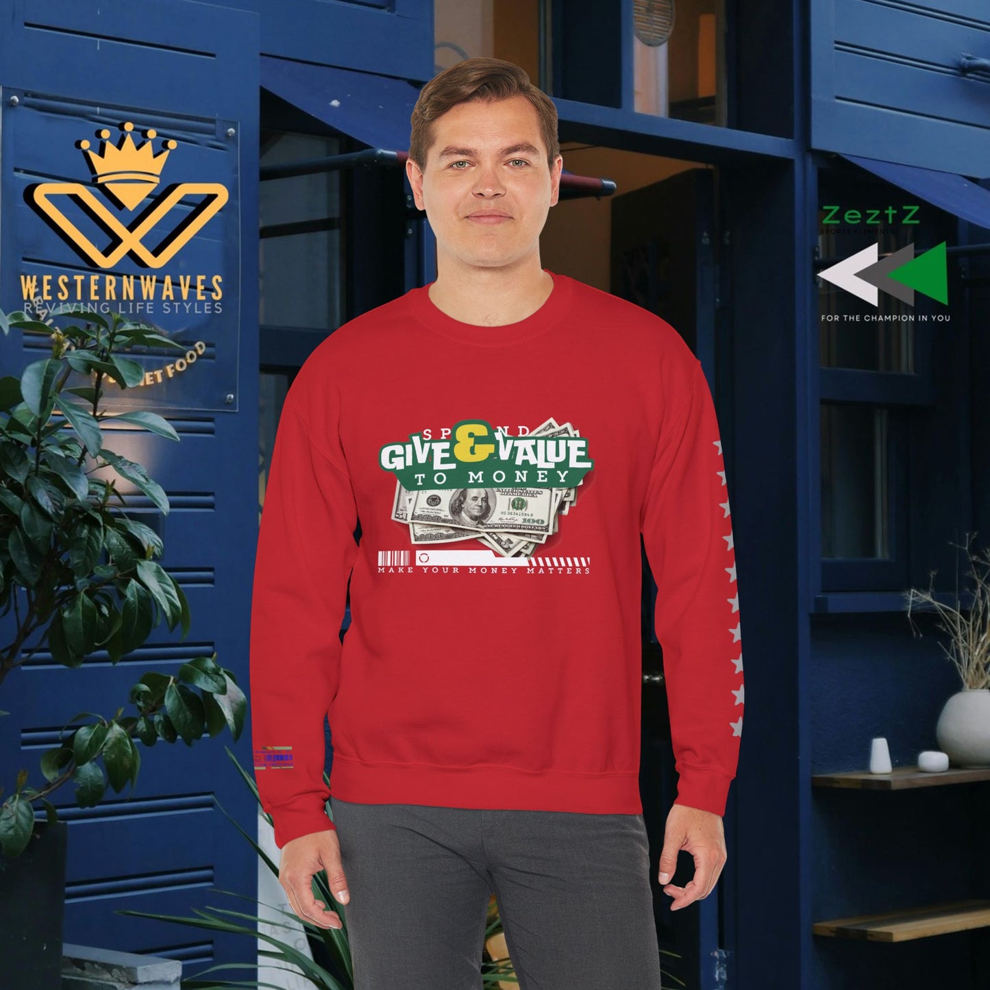 Unisex Heavy Blend™ Crewneck Sweatshirt_ N2+ Series UHBCSS PT2WW037_ Limited Edition Pure Luxury By WesternWaves: