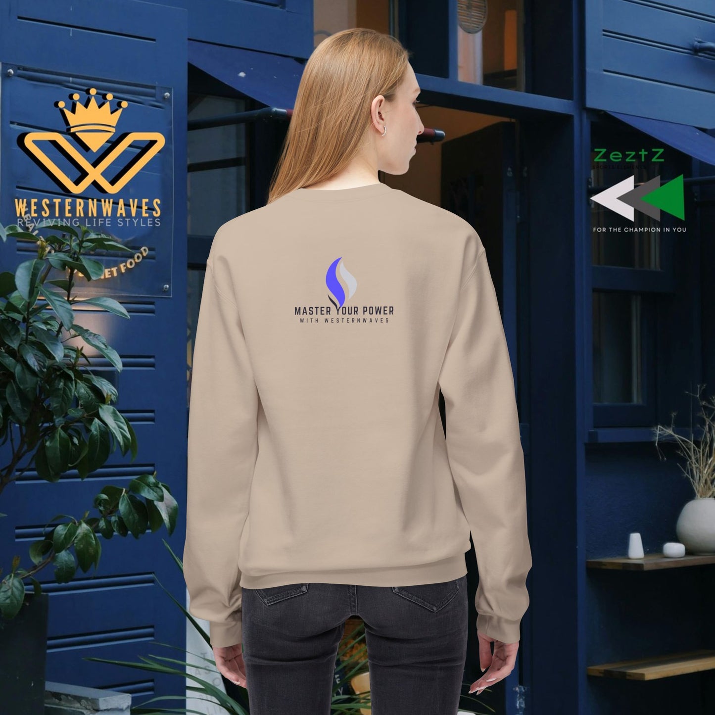 Unisex Midweight Softstyle Fleece Crewneck Sweatshirt_ N3+ Series USMWSSFCNSS PT2WW001_ Limited Edition Stylish Eco-conscious Raw Classic by WesternWaves: