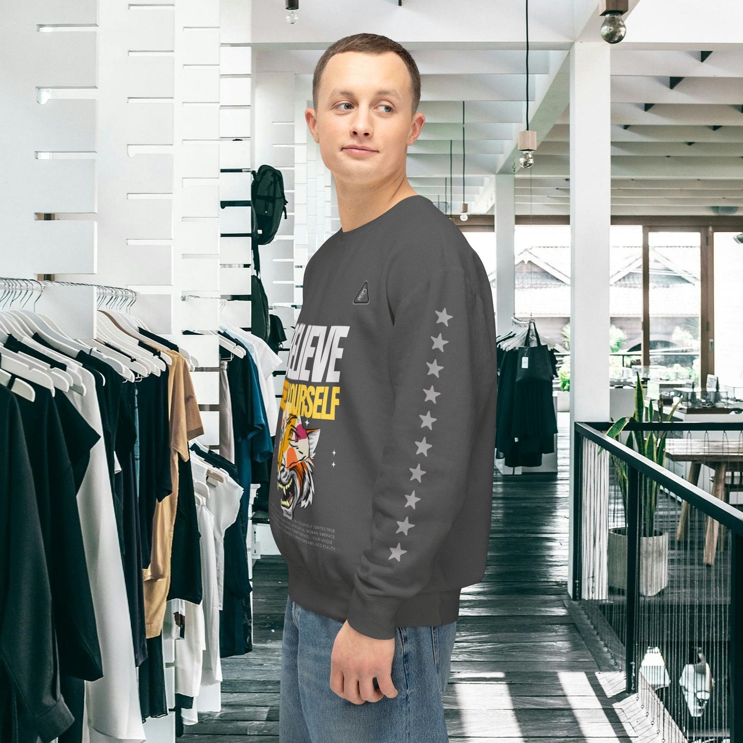 Unisex Lightweight Crewneck Sweatshirt_ N2 Series ULWCSS PT2WW006_ Limited Edition Unparalleled Quality by WesternWaves: