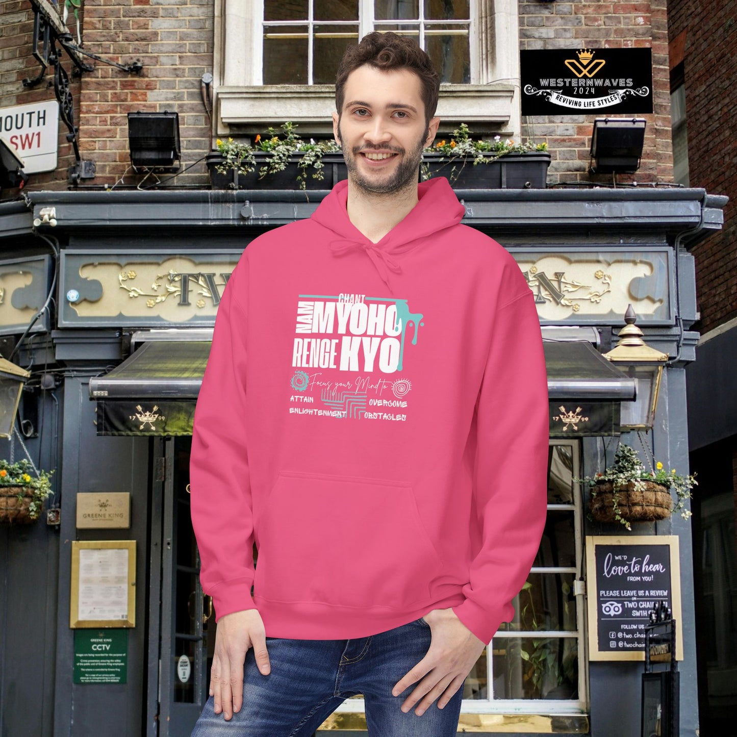 Unisex Midweight Softstyle Fleece Hoodie_ N3+ Series USMWSSFH PT2WW004_ Limited Edition Luxuriously Soft 100% Cotton Face by WesternWaves: