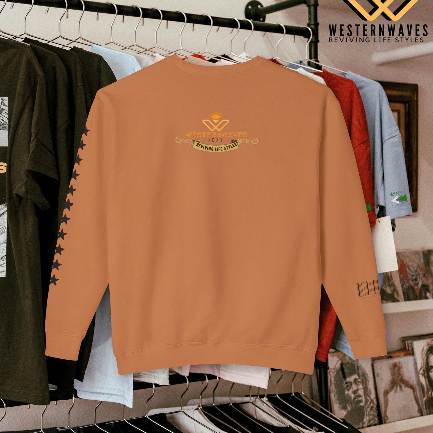 Unisex Lightweight Crewneck Sweatshirt_ N3+ Series ULWCSS PT2WW013_ Limited Edition Conscious Fashion Collaboration by WesternWaves: