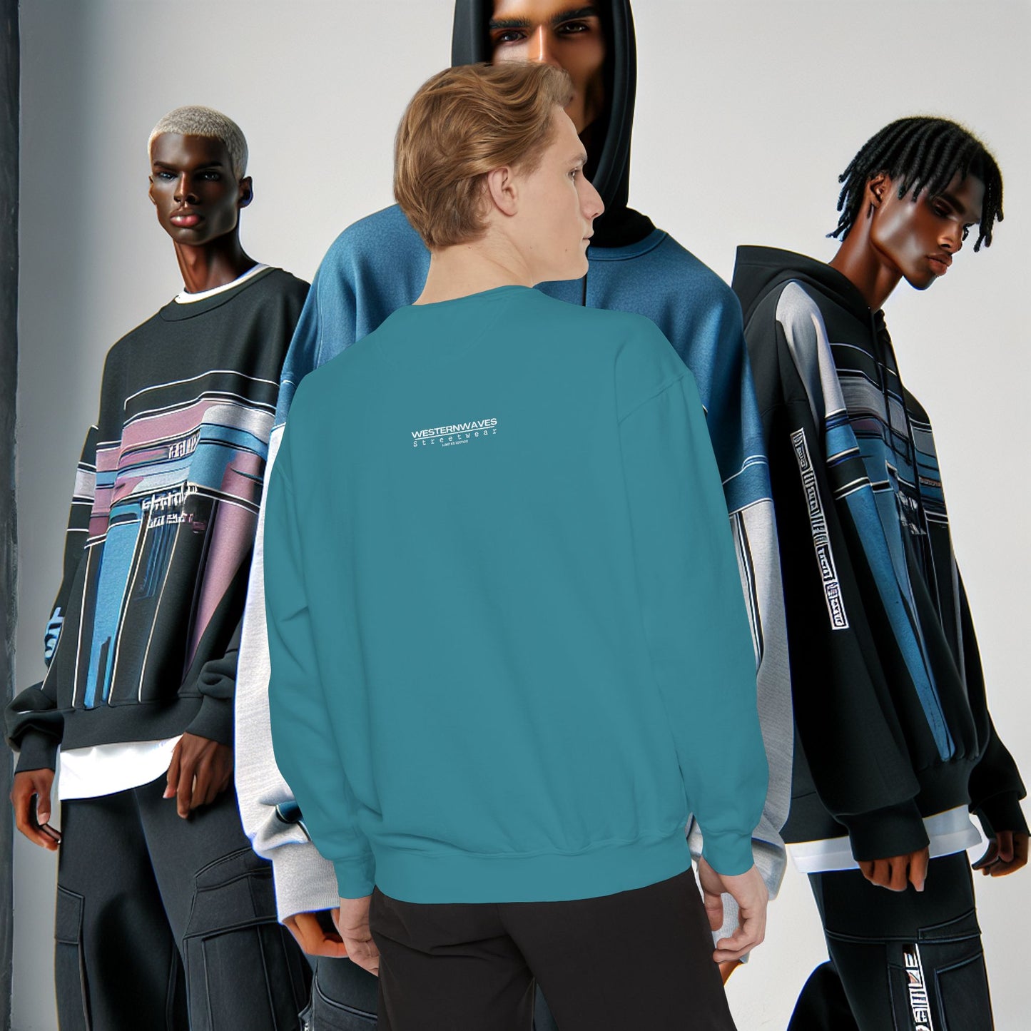 Unisex Garment-Dyed Sweatshirt_ N8+ Series SPW USMWSSFCNSS PT2WW001_ Limited Edition by WesternWaves: