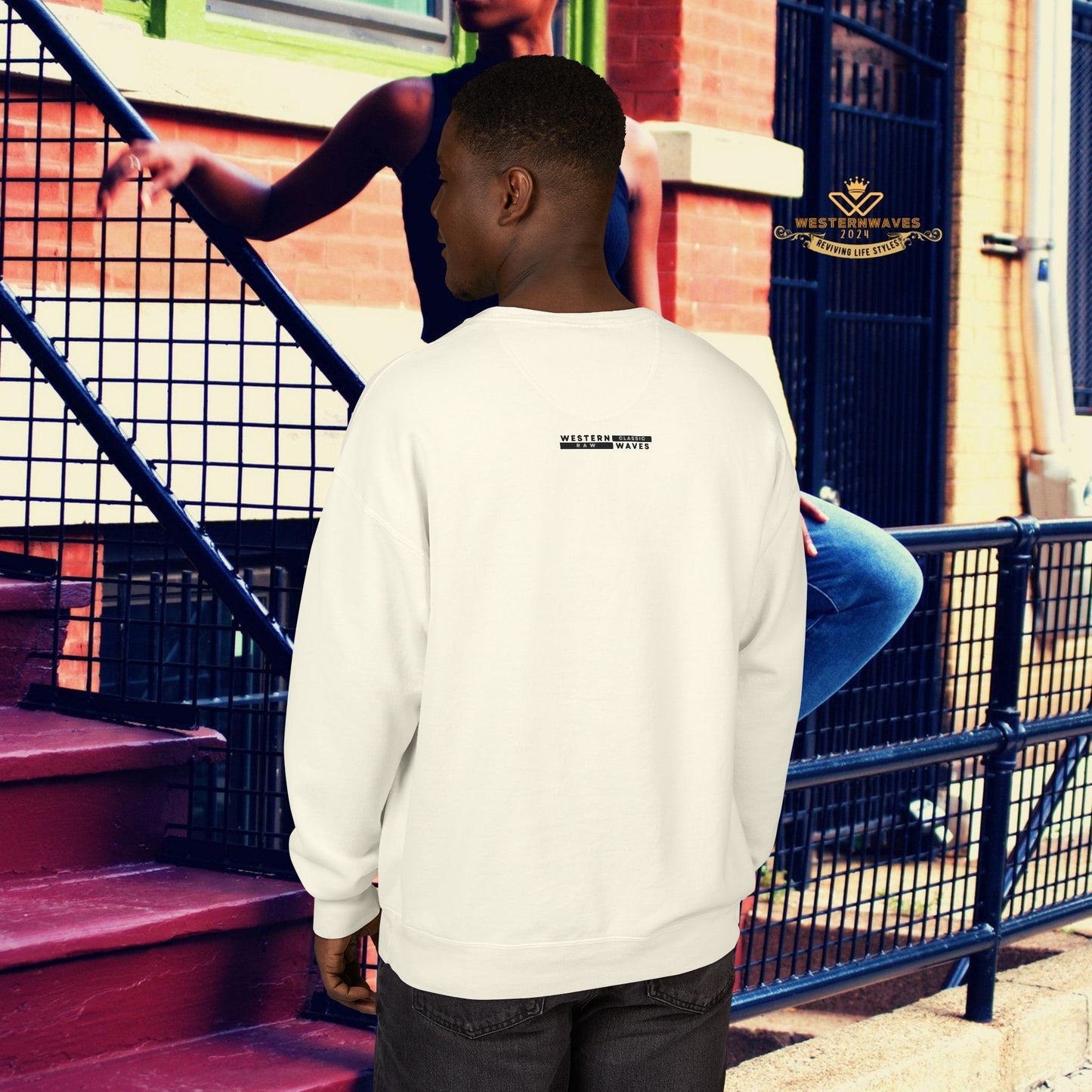 Unisex ComfortWash® Garment Dyed Crewneck Sweatshirt_ N7* Series USCGDCNSS PT2WW001_ Limited Edition Comfort & Retro Flair by WesternWaves: