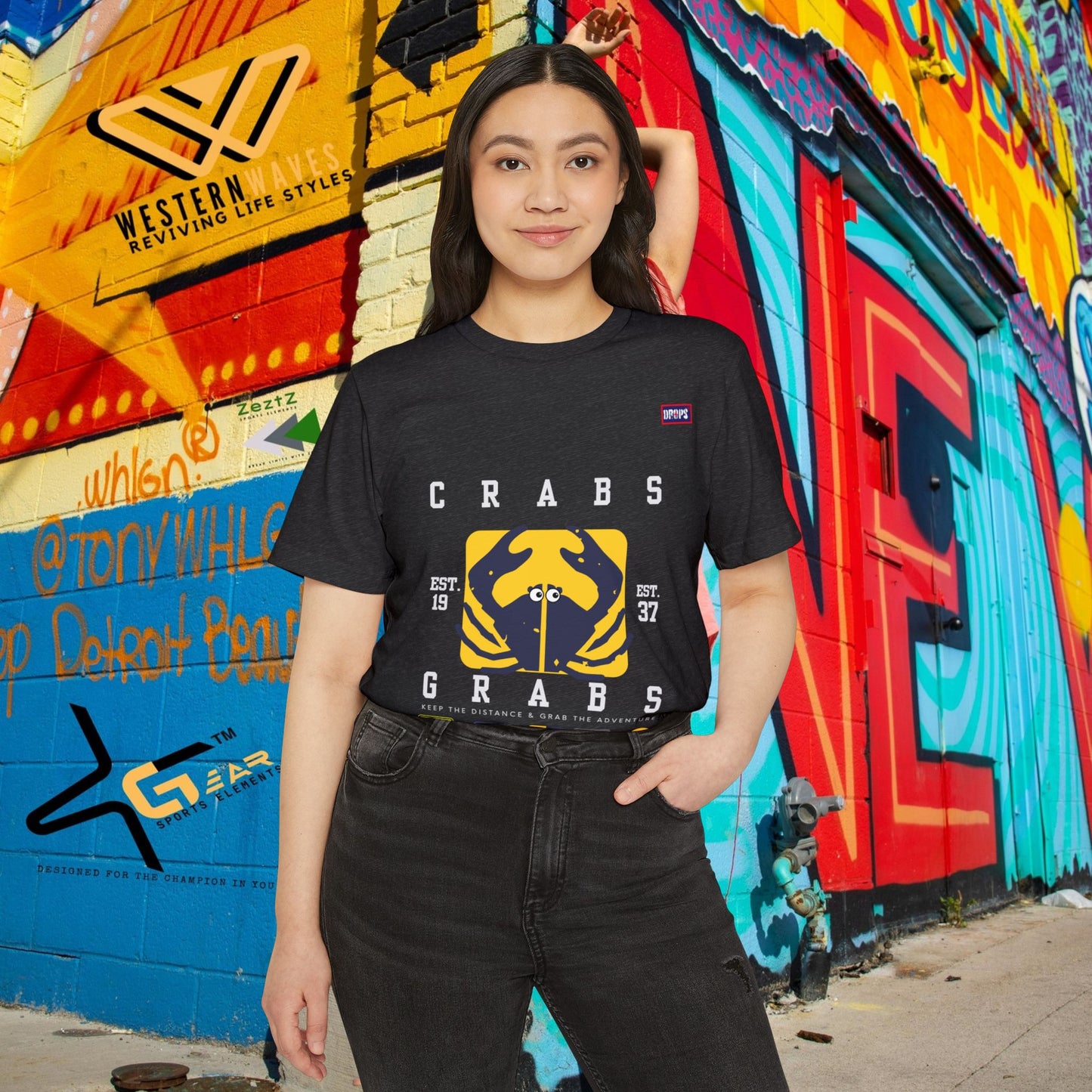 Eco-Friendly Crab Graphic Tee, Sustainable Fashion T-Shirt, Unisex Nature Lover Gift, Beach Vibes Apparel, Boho T-Shirt_ 22 May 2025_ 001