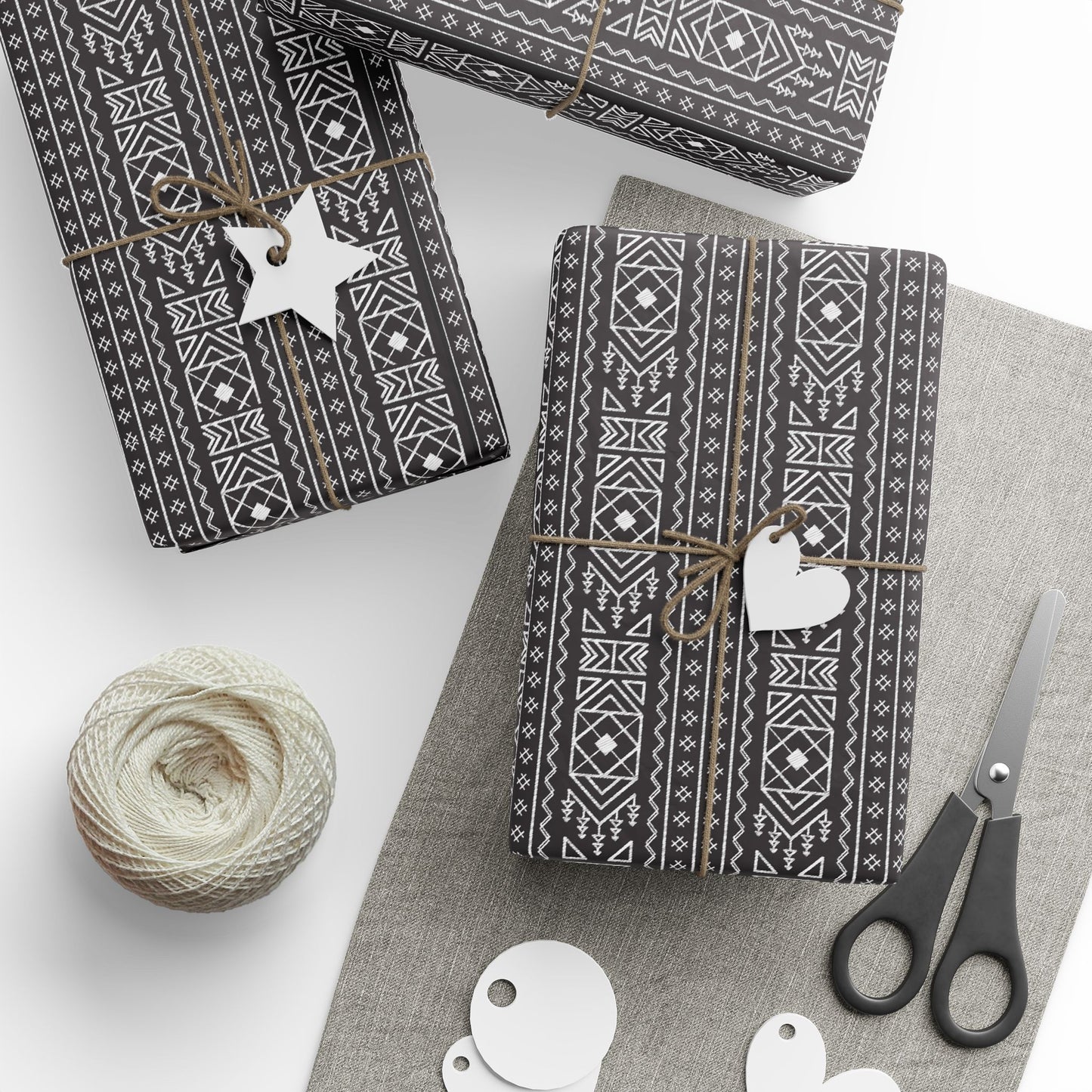 Wrapping Papers - Elegant Black Pattern - Perfect for Gift Giving and Special Occasions_ N6+ Series WPEPG PT2WW001_ Limited Edition by WesternWaves: