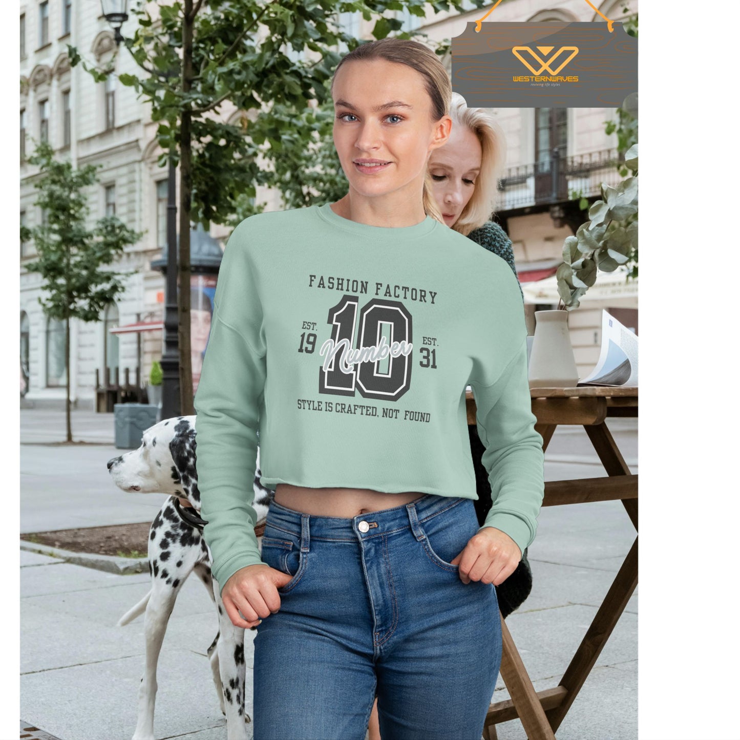 Women's Cropped Sweatshirt_ N3+ Series WCSS PT2WW004_ Limited Edition Utmost Comfort by WesternWaves: