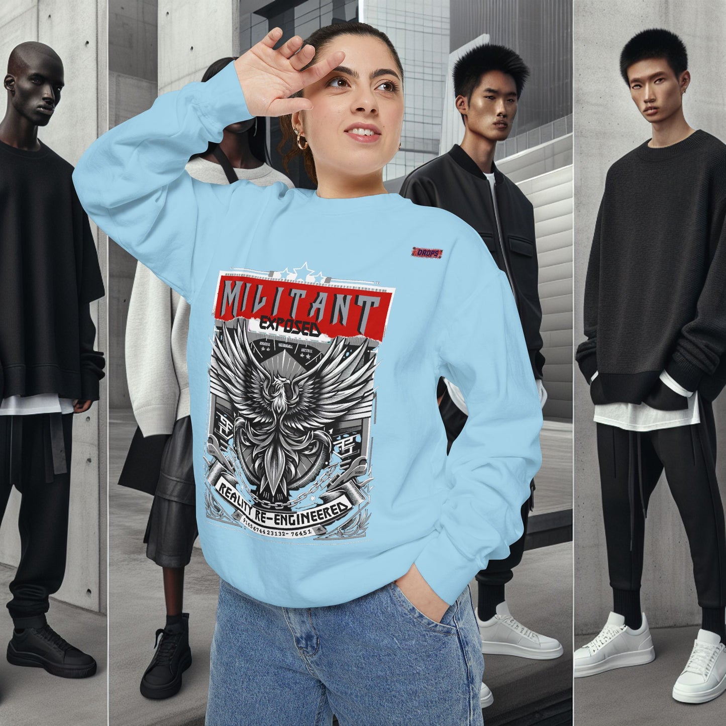 Unisex Garment-Dyed Sweatshirt_ N8+ Series SPW USMWSSFCNSS PT2WW001_ Limited Edition by WesternWaves: