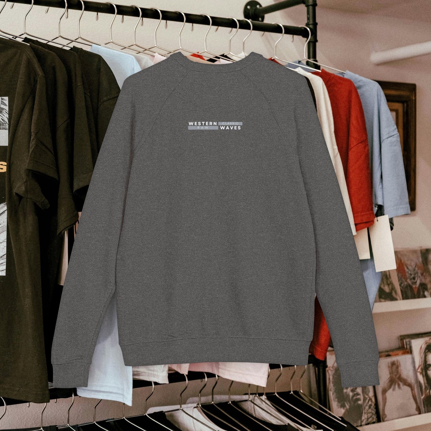 Unisex French Terry Raglan Crewneck Sweatshirt_ 25 June 2025_ Limited Edition Casual Streetwear by WesternWaves: