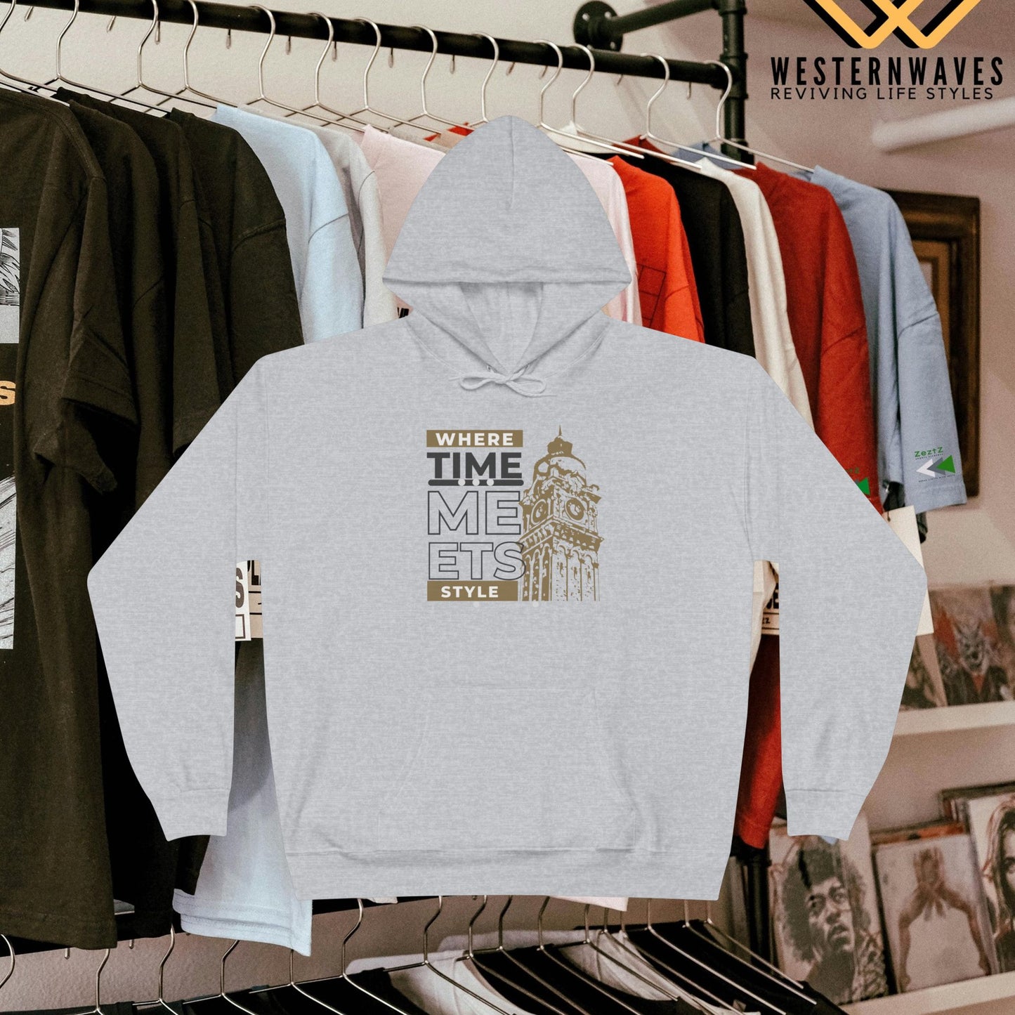 Unisex EcoSmart® Pullover Hoodie Sweatshirt_ N3+ Series USESPOHSS PT2WW001_ Limited Edition Perfect Blend of Comfort, Style, & Sustainability by WesternWaves: