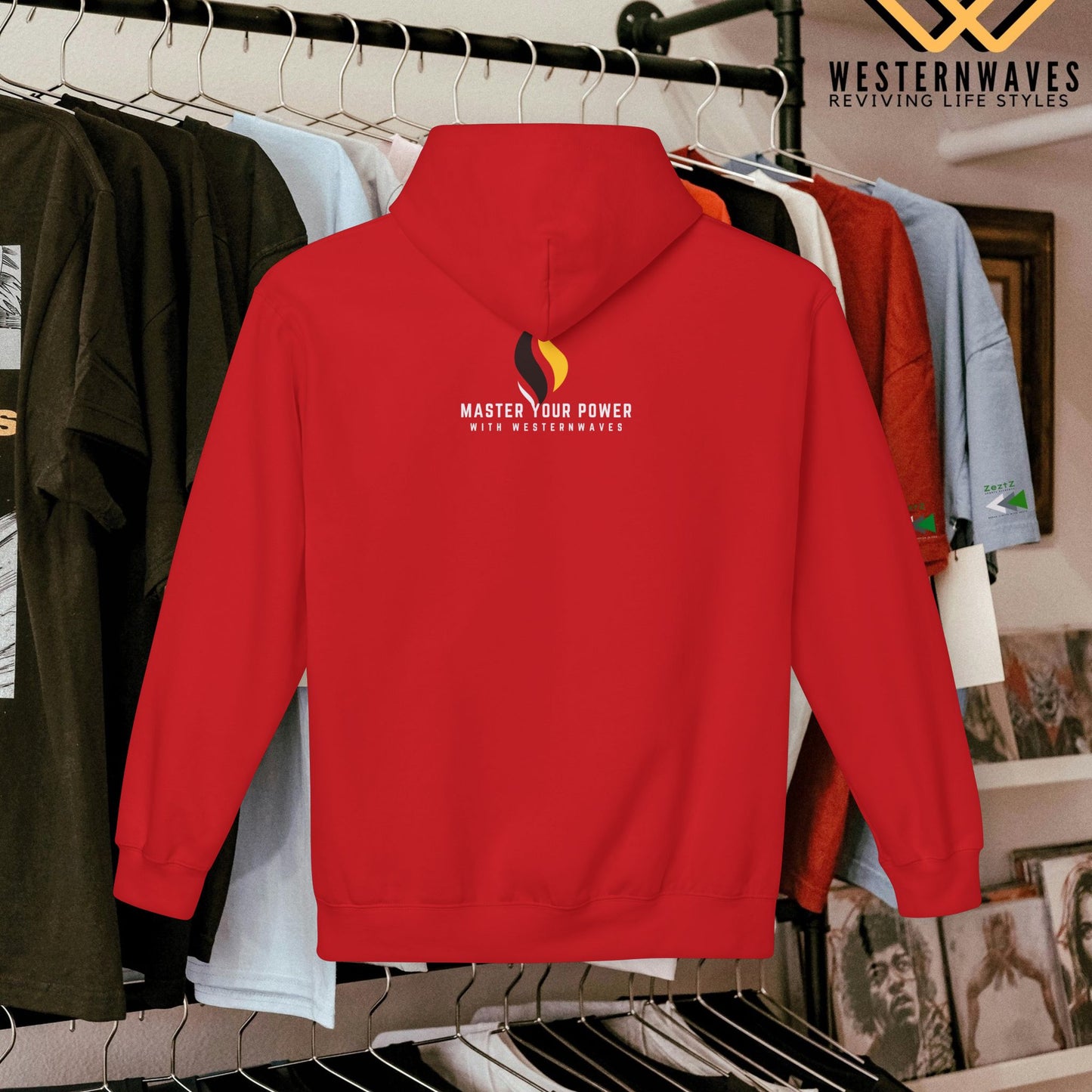 Unisex Midweight Softstyle Fleece Hoodie_ N3+ Series USMWSSFH PT2WW002_ Limited Edition Luxuriously Soft 100% Cotton Face by WesternWaves: