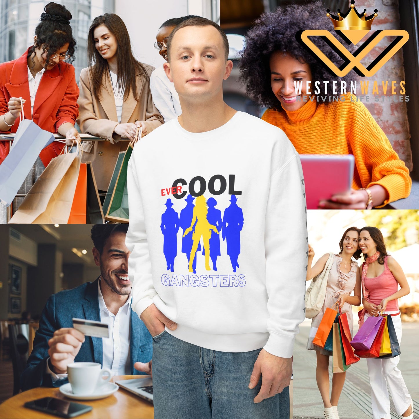 Unisex Lightweight Crewneck Sweatshirt_ N3+ Series ULWCSS PT2WW001_ Limited Edition by WesternWaves:
