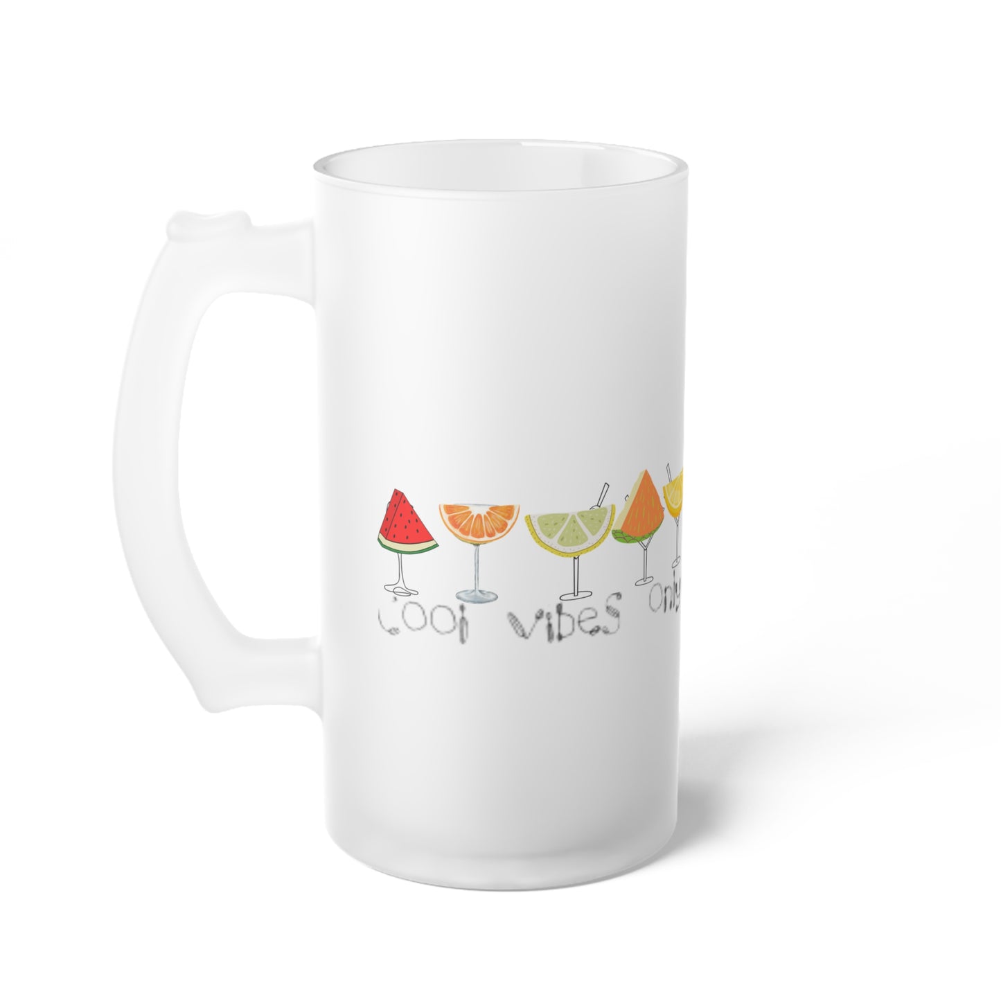 Frosted Glass Beer Mug - Stylish Sipping Essential_ N3+ Series FGBM PT2WW020_ Limited Edition by WesternWaves: