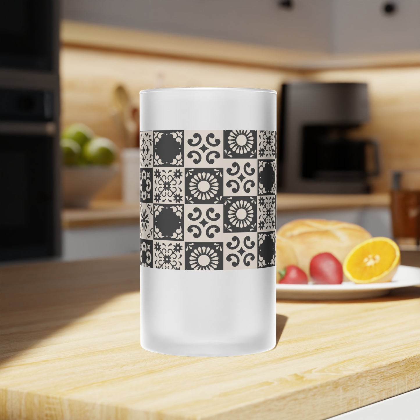Frosted Glass Beer Mug_ Stylish Sipping Essential_ N2 Series FGBM PT2WW003_ Limited Edition by WesternWaves