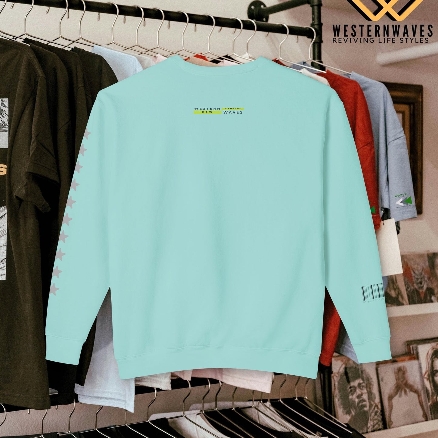 Unisex Lightweight Crewneck Sweatshirt_ N3+ Series ULWCSS PT2WW012_ Limited Edition Unparalleled Quality by WesternWaves: