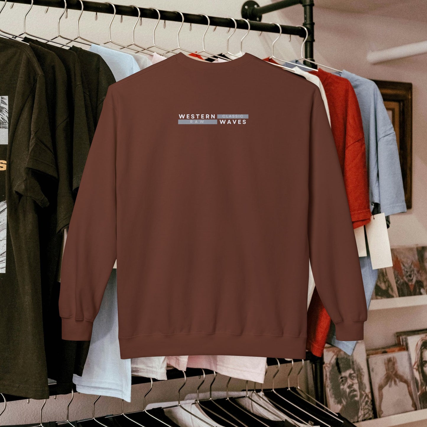 Urban Nomad Fleece Crewneck Sweatshirt_ UWD 0027_ | Cozy Streetwear Style, Perfect for Travel, Gifts, Fall & Winter Layers, Graphic Pullover
