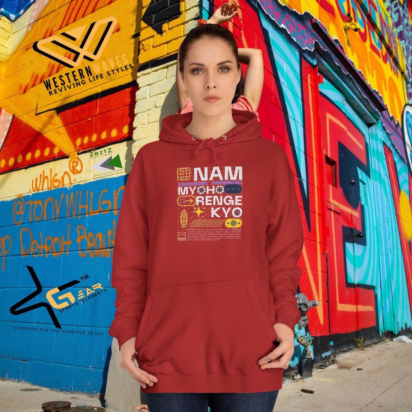 Unisex College Hoodie_ N2+ Series USCH PT2WW006_ Limited Edition Timeless Unisex Design by WesternWaves: