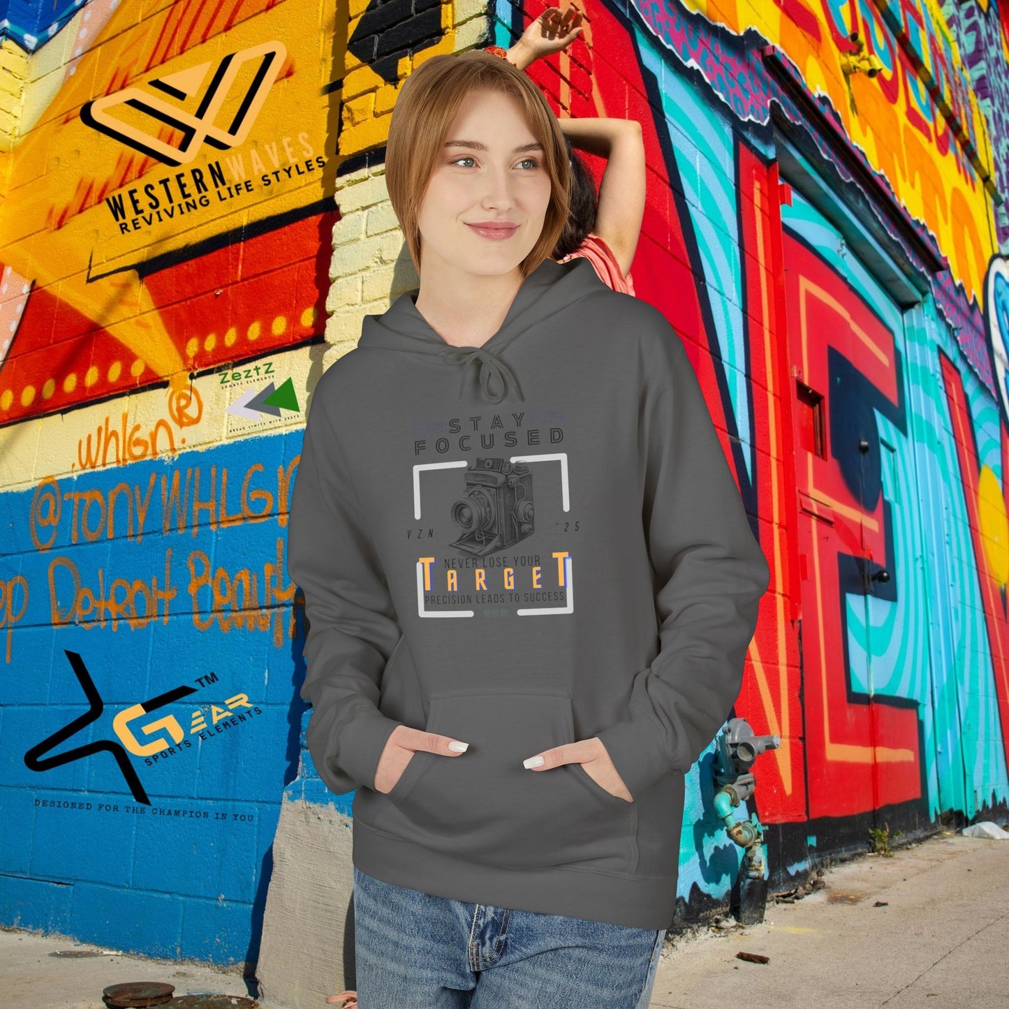 Unisex Midweight Softstyle Fleece Hoodie_ N3+ Series USMWSSFH PT2WW006_ Limited Edition Luxuriously Soft 100% Cotton Face by WesternWaves: