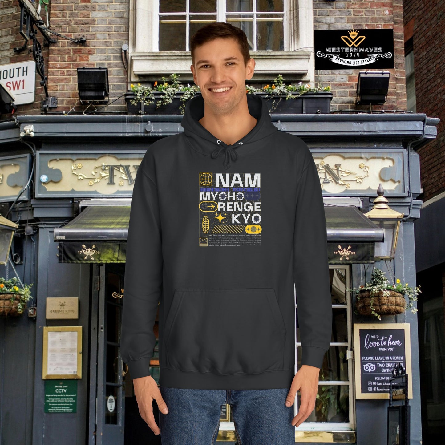 Unisex College Hoodie_ N2+ Series USCH PT2WW006_ Limited Edition Timeless Unisex Design by WesternWaves: