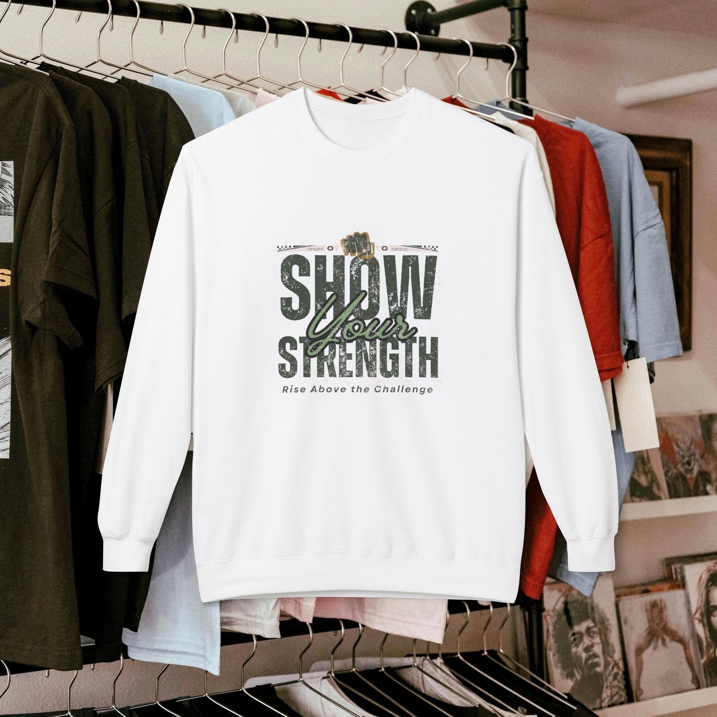Unisex Midweight Softstyle Fleece Crewneck Sweatshirt_ N2+ Series USMWSSFCNSS PT2WW010_ Limited Edition Stylish Eco-conscious Raw Classic by WesternWaves: