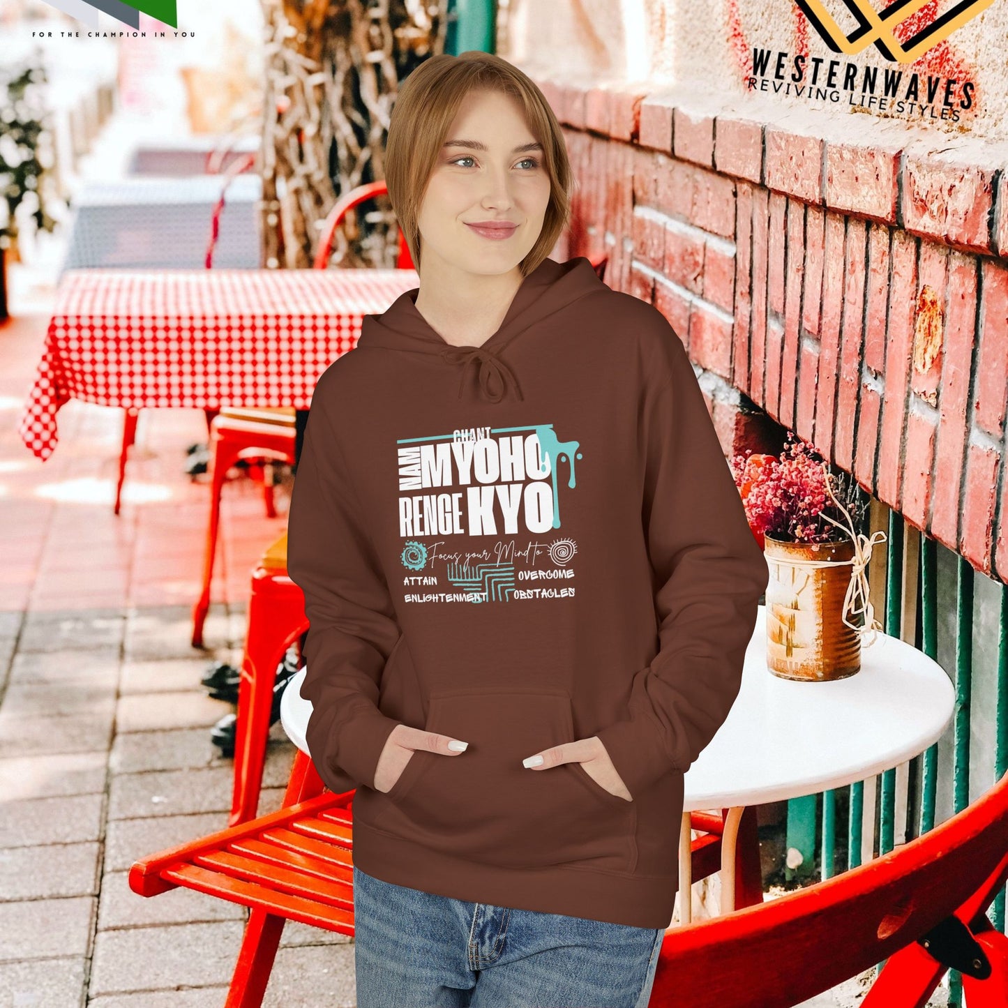 Unisex Midweight Softstyle Fleece Hoodie_ N3+ Series USMWSSFH PT2WW004_ Limited Edition Luxuriously Soft 100% Cotton Face by WesternWaves: