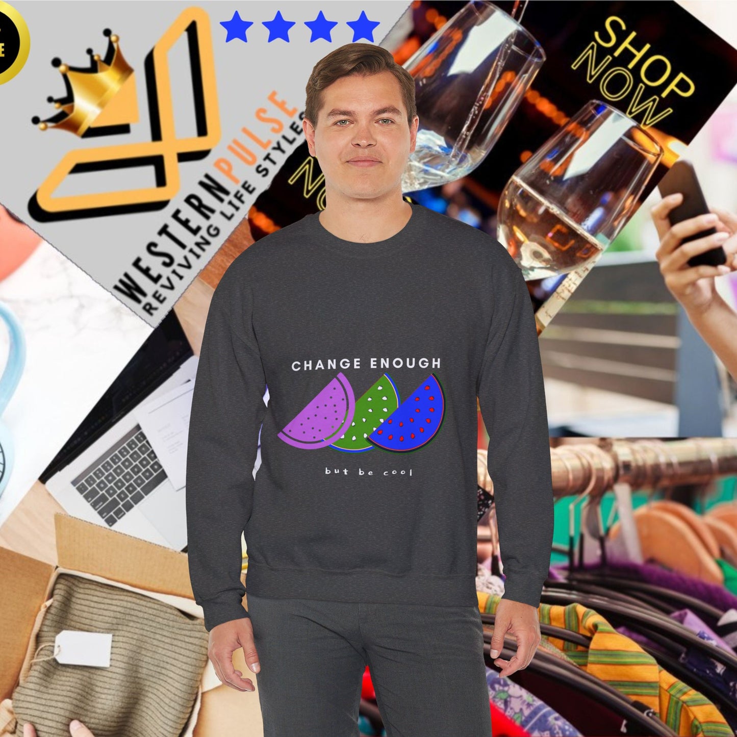 Unisex Heavy Blend™ Crewneck Sweatshirt_ N2+ Series UHBCSS PT2WW003_L imited Edition Pure Luxury for Every Occasion by WesternWaves: