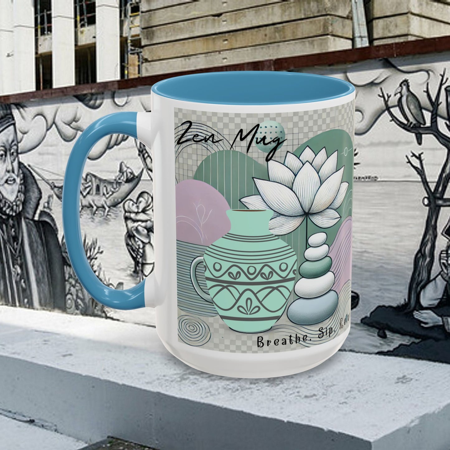 Accent Coffee Mug (11, 15oz) _ N3+ Series ACMUG PT2WW006_ Limited Edition Blend Style & Functionality by WesternWaves: