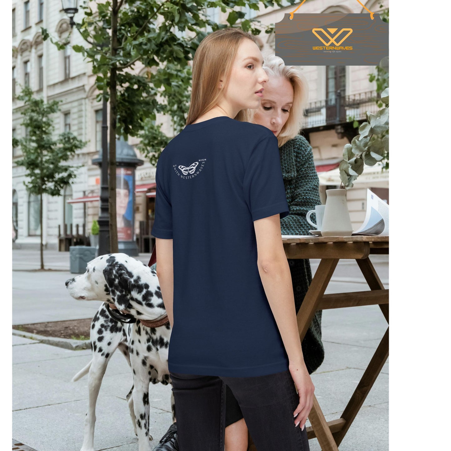 Unisex Midweight T-shirt, Made in USA_ N+ Series UMTS PT2WW007_ Limited Edition Design by WesternWaves:
