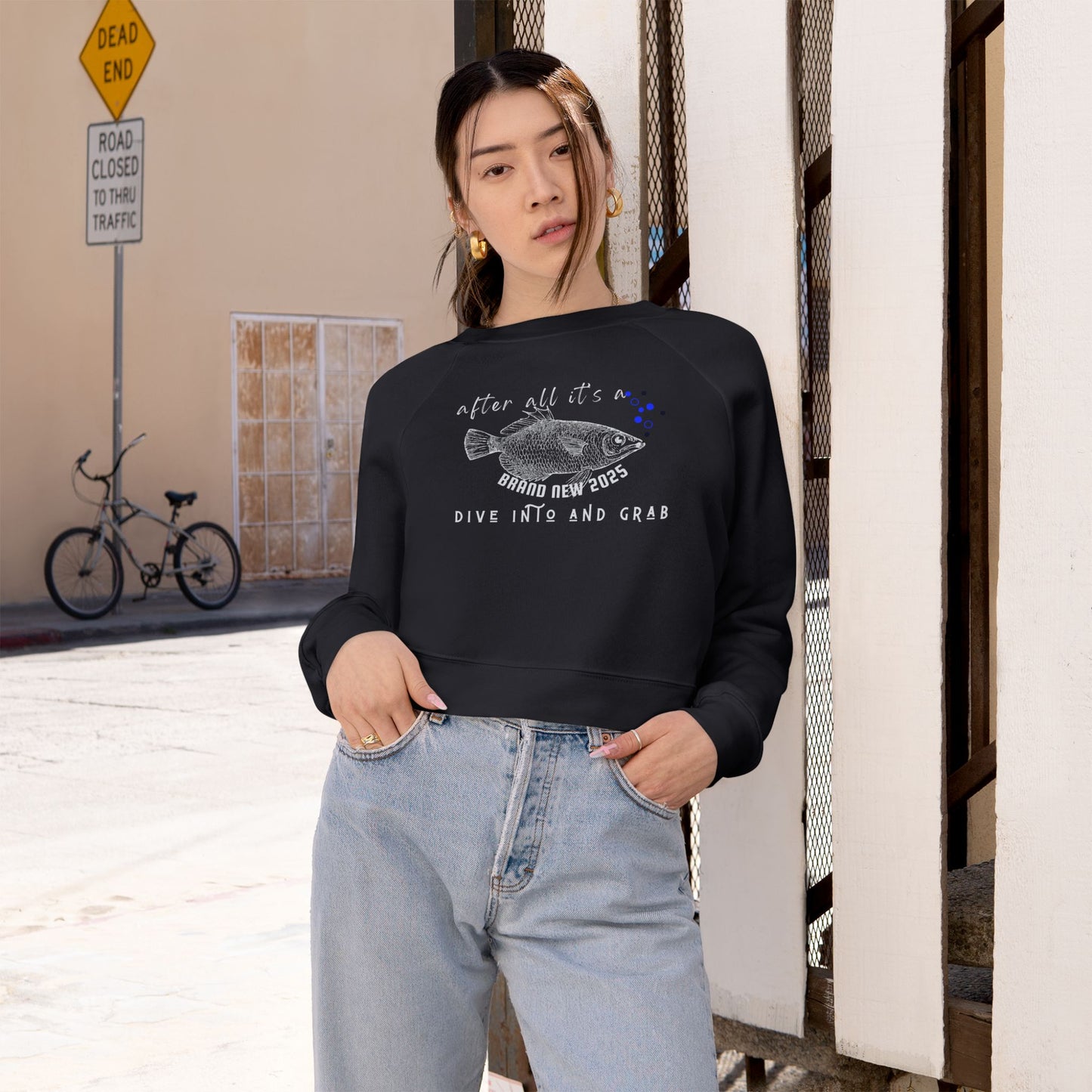 Women's Cropped Fleece Pullover_ N3+ Series WCFPOH PT2WW002_ Limited Edition High-quality Composition Product by WesternWaves: