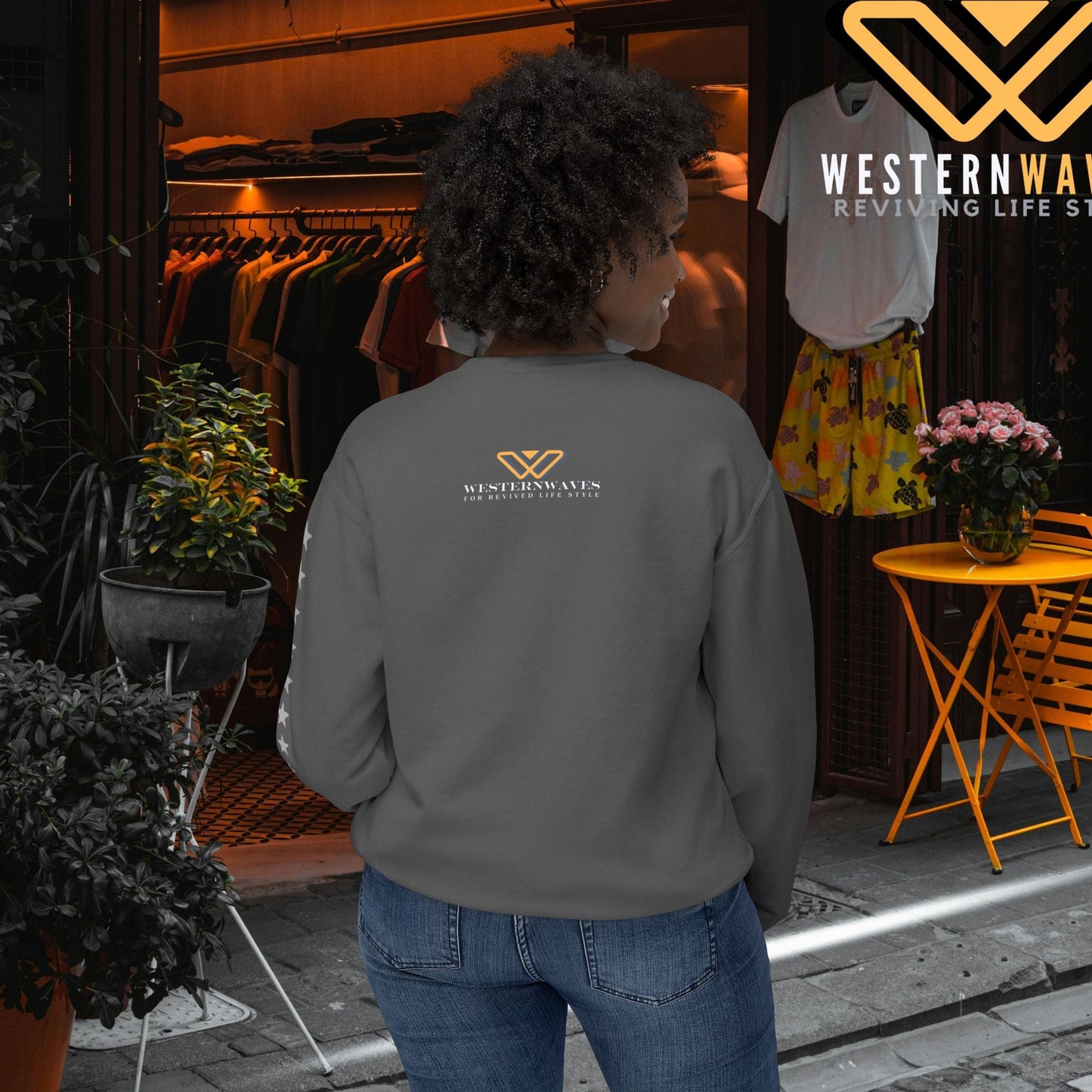 Unisex Lightweight Crewneck Sweatshirt_ N2 Series ULWCSS PT2WW006_ Limited Edition Unparalleled Quality by WesternWaves:
