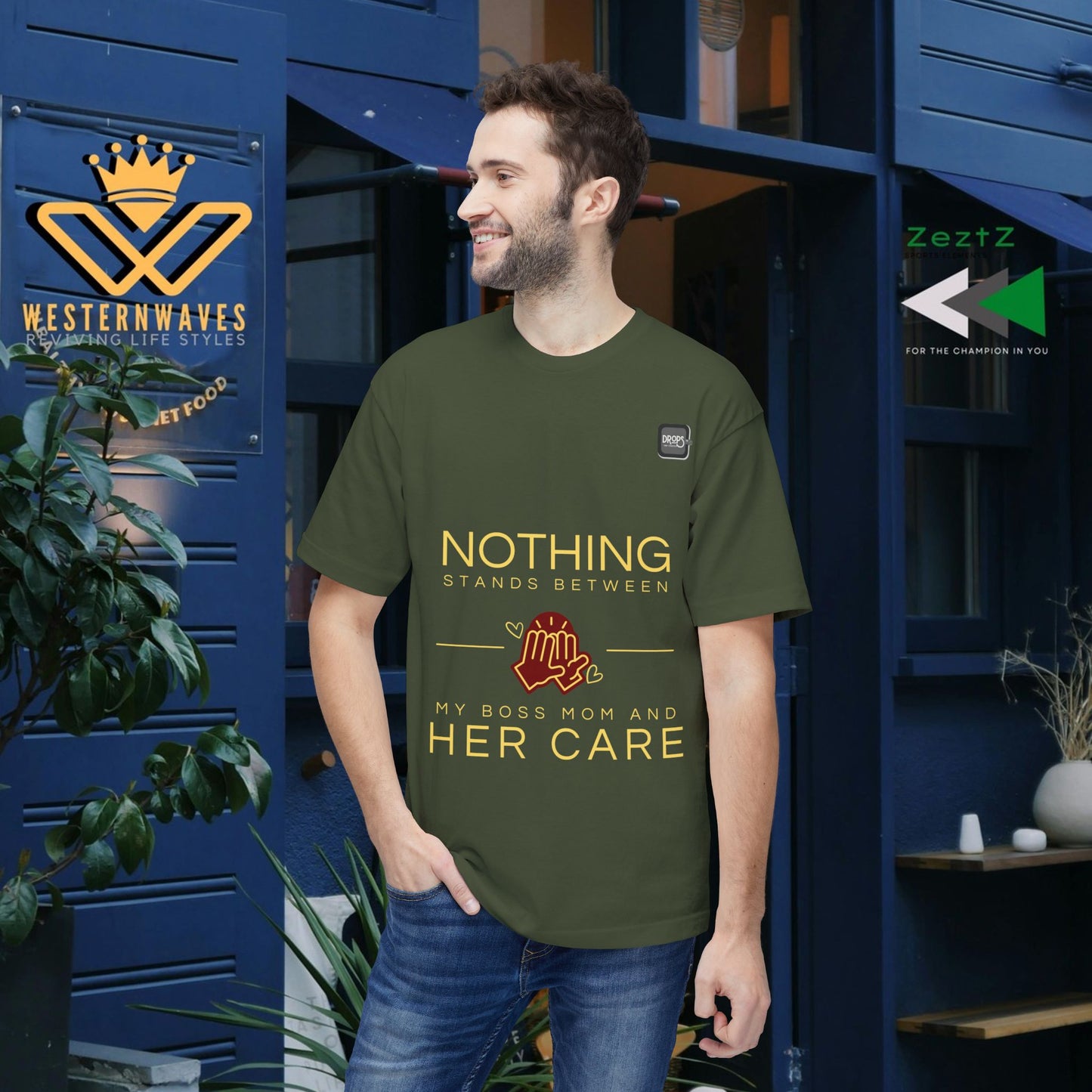 Unisex Midweight T-shirt, Made in USA_ N+ Series UMTS PT2WW007_ Limited Edition Design by WesternWaves: