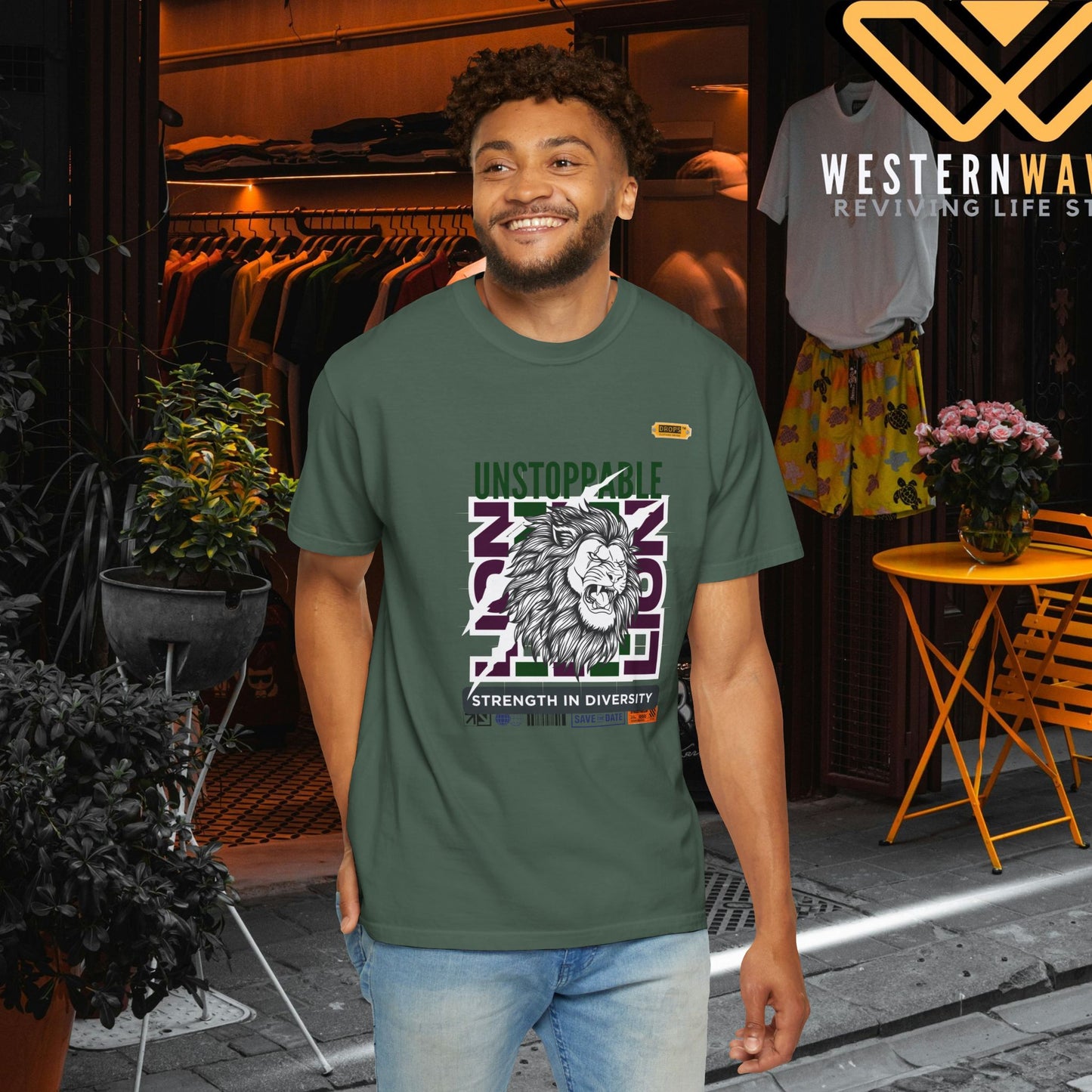 Unisex Garment-Dyed T-Shirt_ 26 June 2025_ Limited Edition Strength in Diversity by WesternWaves:
