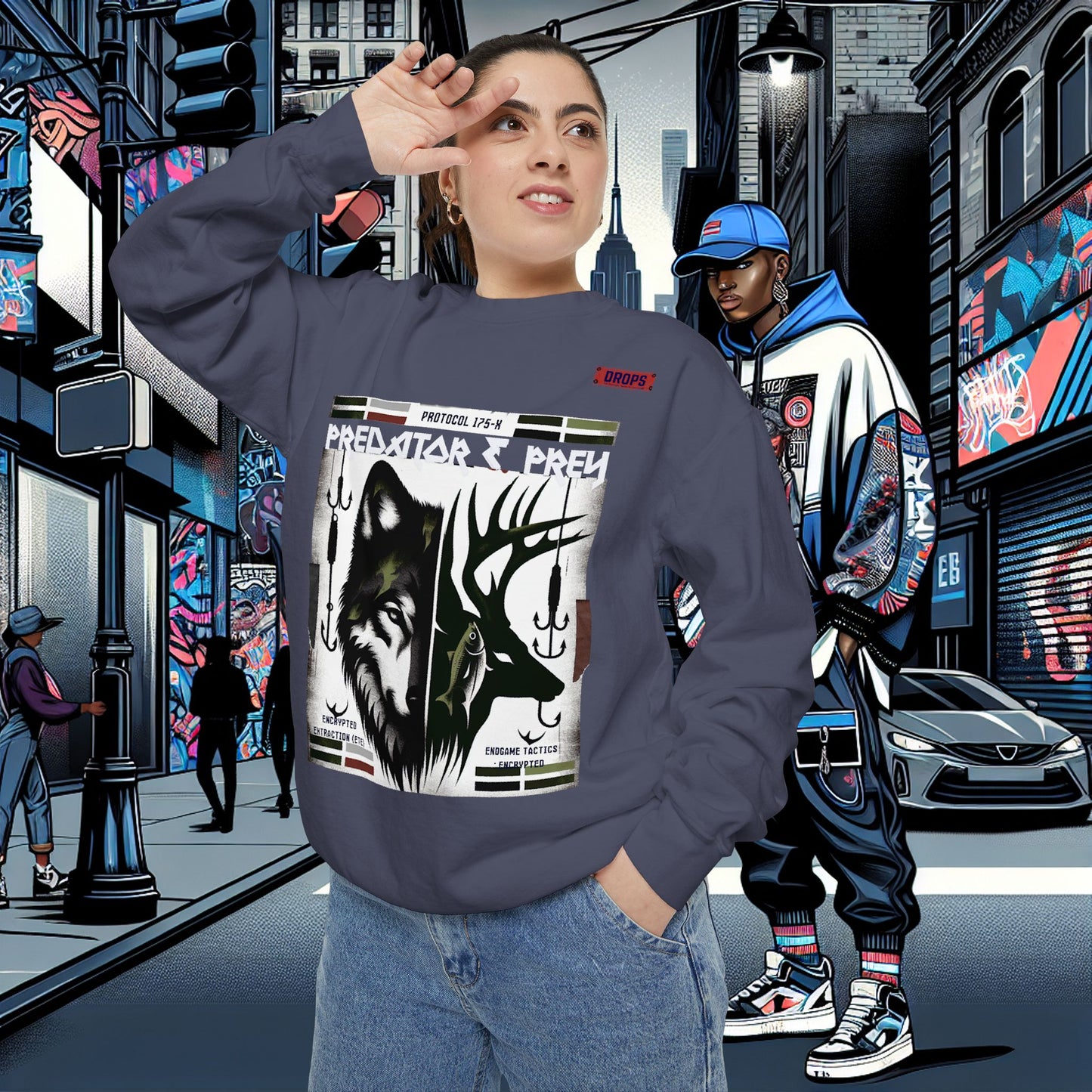 Predator & Prey Sweatshirt_ 03 Sep 2025_ Cozy Unisex Pullover, Nature Lover Apparel, Gifts for Wildlife Enthusiasts, Fall Fashion Layer