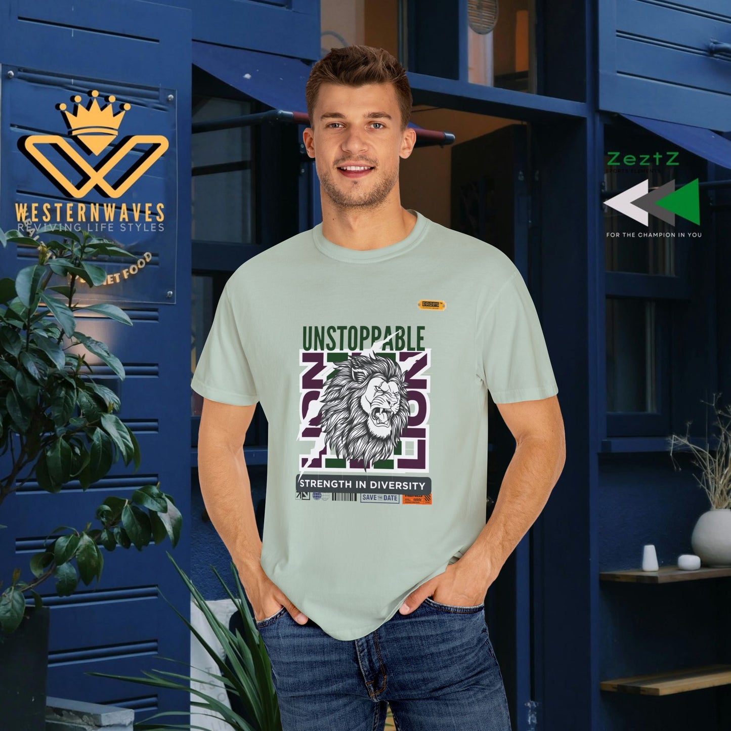 Unisex Garment-Dyed T-Shirt_ 26 June 2025_ Limited Edition Strength in Diversity by WesternWaves:
