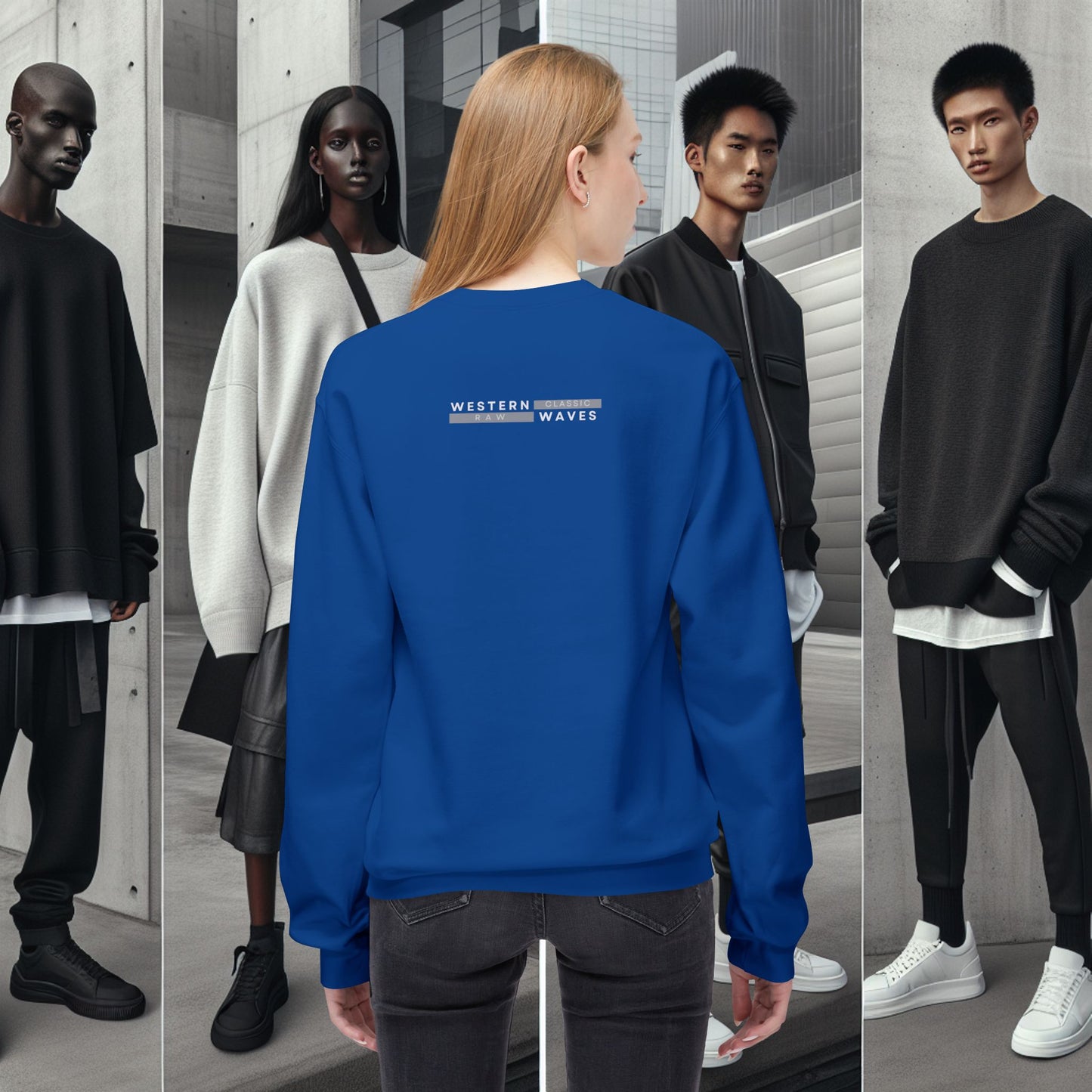 Urban Nomad Fleece Crewneck Sweatshirt_ UWD 0027_ | Cozy Streetwear Style, Perfect for Travel, Gifts, Fall & Winter Layers, Graphic Pullover