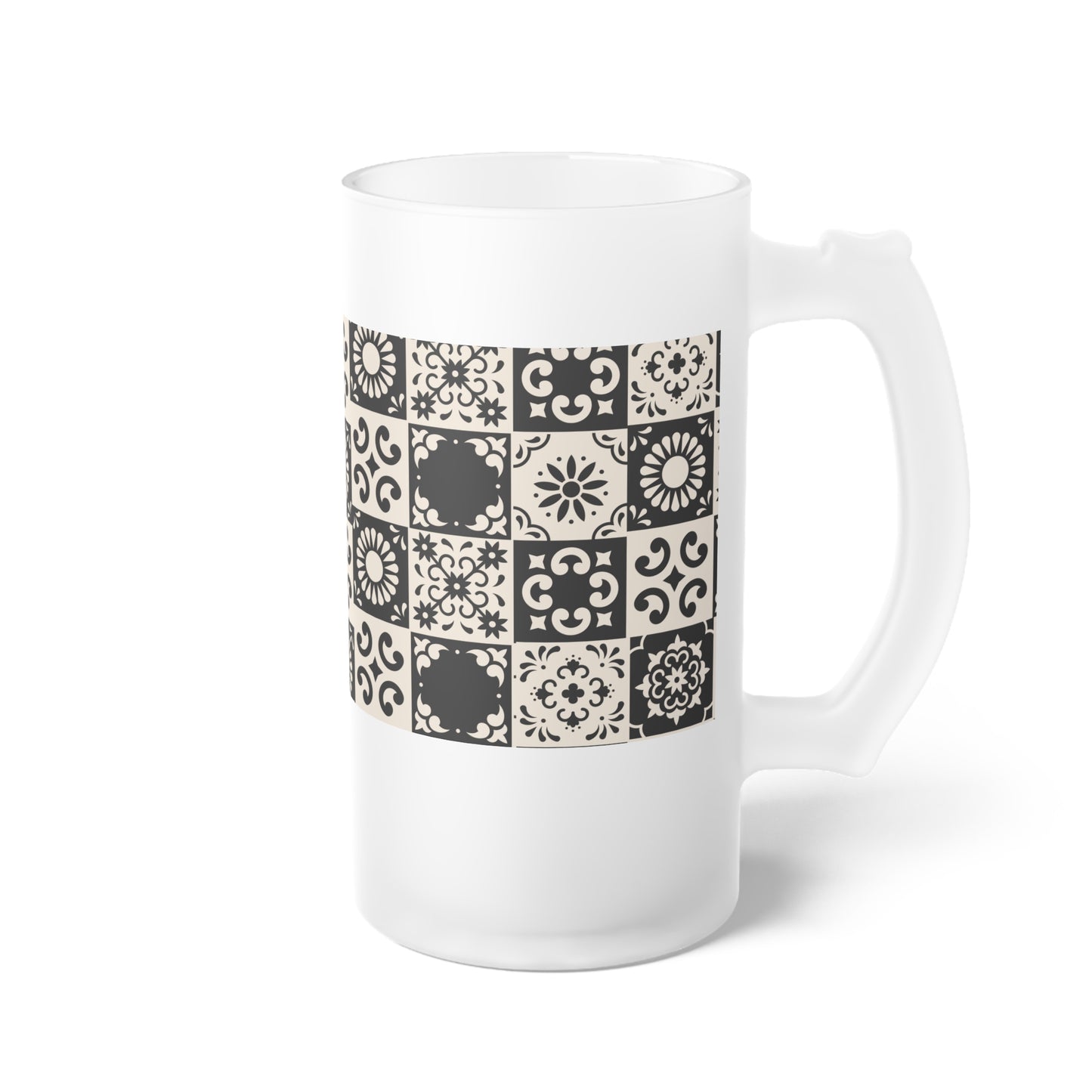 Frosted Glass Beer Mug_ Stylish Sipping Essential_ N2 Series FGBM PT2WW003_ Limited Edition by WesternWaves