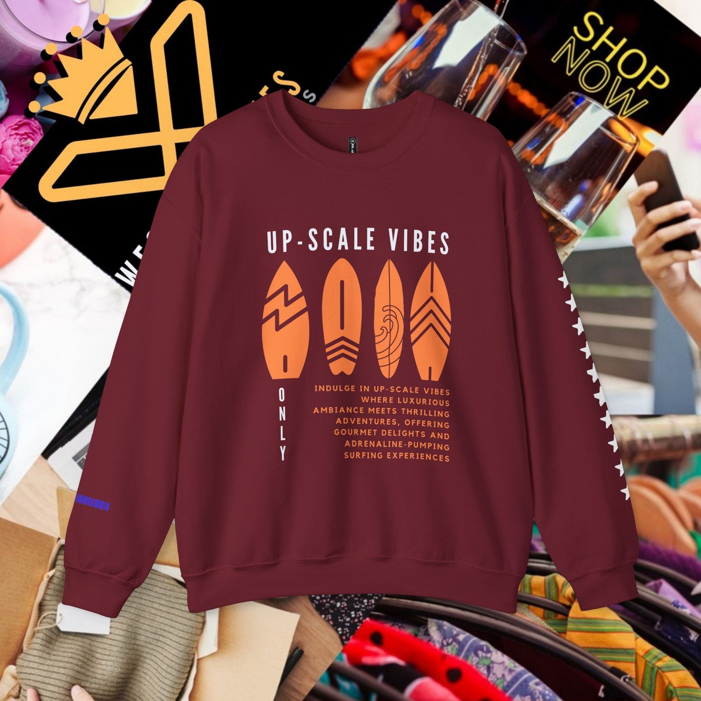 Unisex Heavy Blend™ Crewneck Sweatshirt_ N3+ Series UHBCSS PT2WW009_ Limited Edition Pure Luxury by WesternWaves: