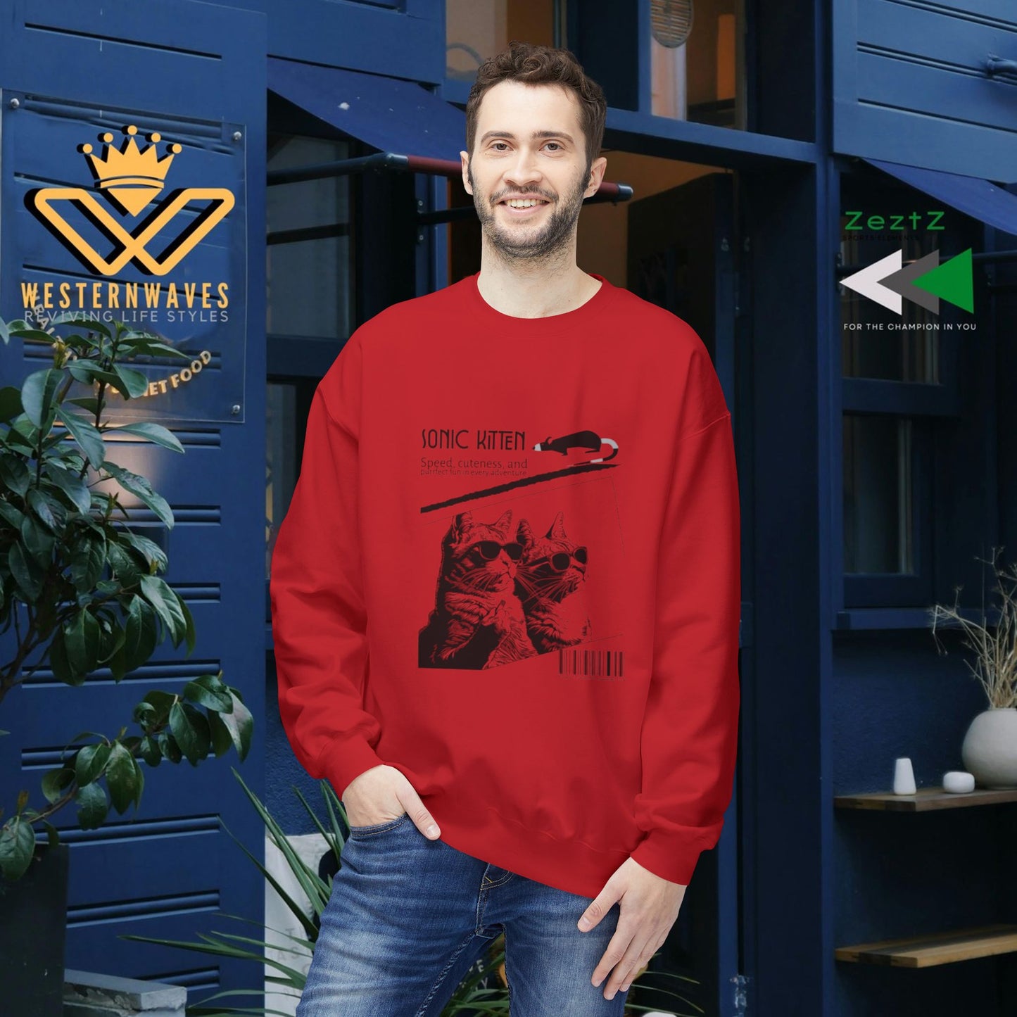 Unisex Midweight Fleece Crewneck Sweatshirt_ N3+ Series UXMWFCS PT2WW015_ WesternWaves Signature Limited Edition: