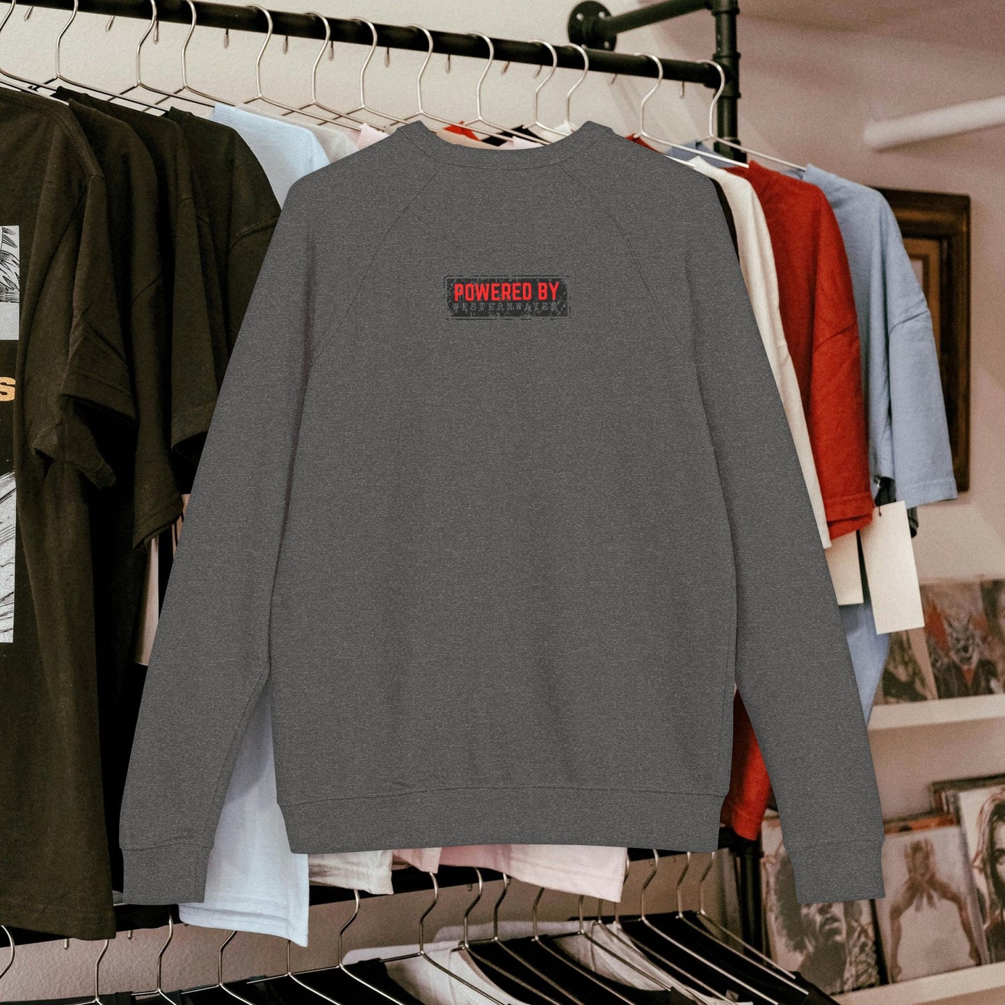 Unisex French Terry Raglan Crewneck_ 29 June 2025_ Limited Edition Vintage Motorcycle Apparel by WesternWaves: