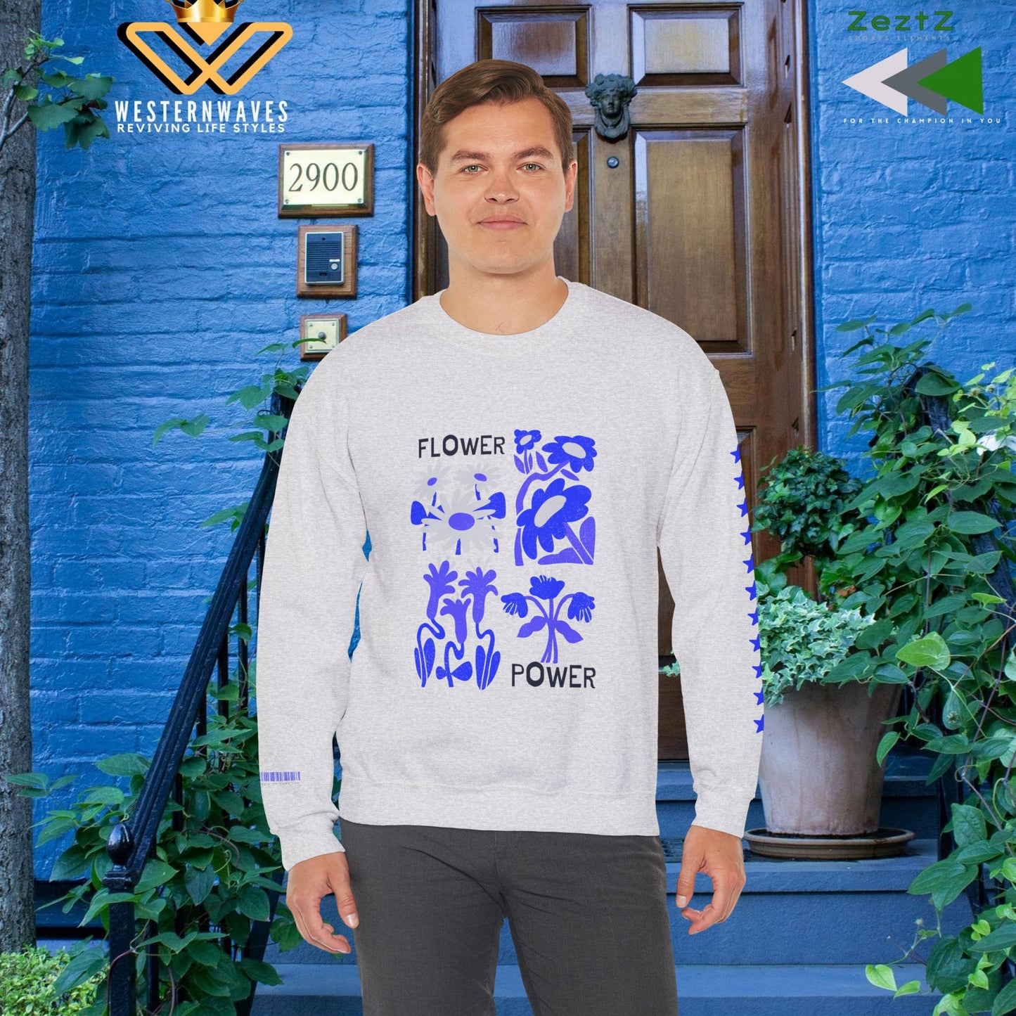 Unisex Heavy Blend™ Crewneck Sweatshirt_ N3+ Series UHBCSS PT2WW030_ Limited Edition Pure Luxury By WesternWaves:
