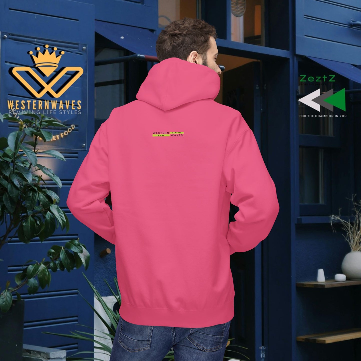 Unisex Midweight Softstyle Fleece Hoodie_ N3+ Series USMWSSFH PT2WW001_ Limited Edition Luxuriously Soft 100% Cotton Face by WesternWaves: