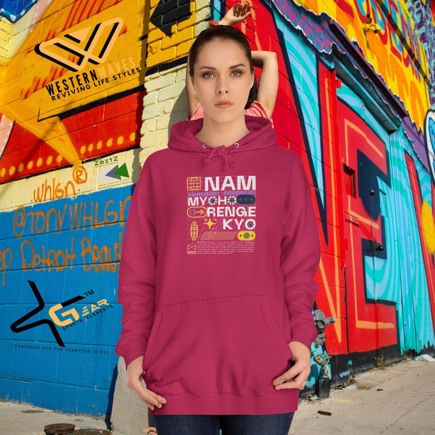 Unisex College Hoodie_ N2+ Series USCH PT2WW006_ Limited Edition Timeless Unisex Design by WesternWaves: