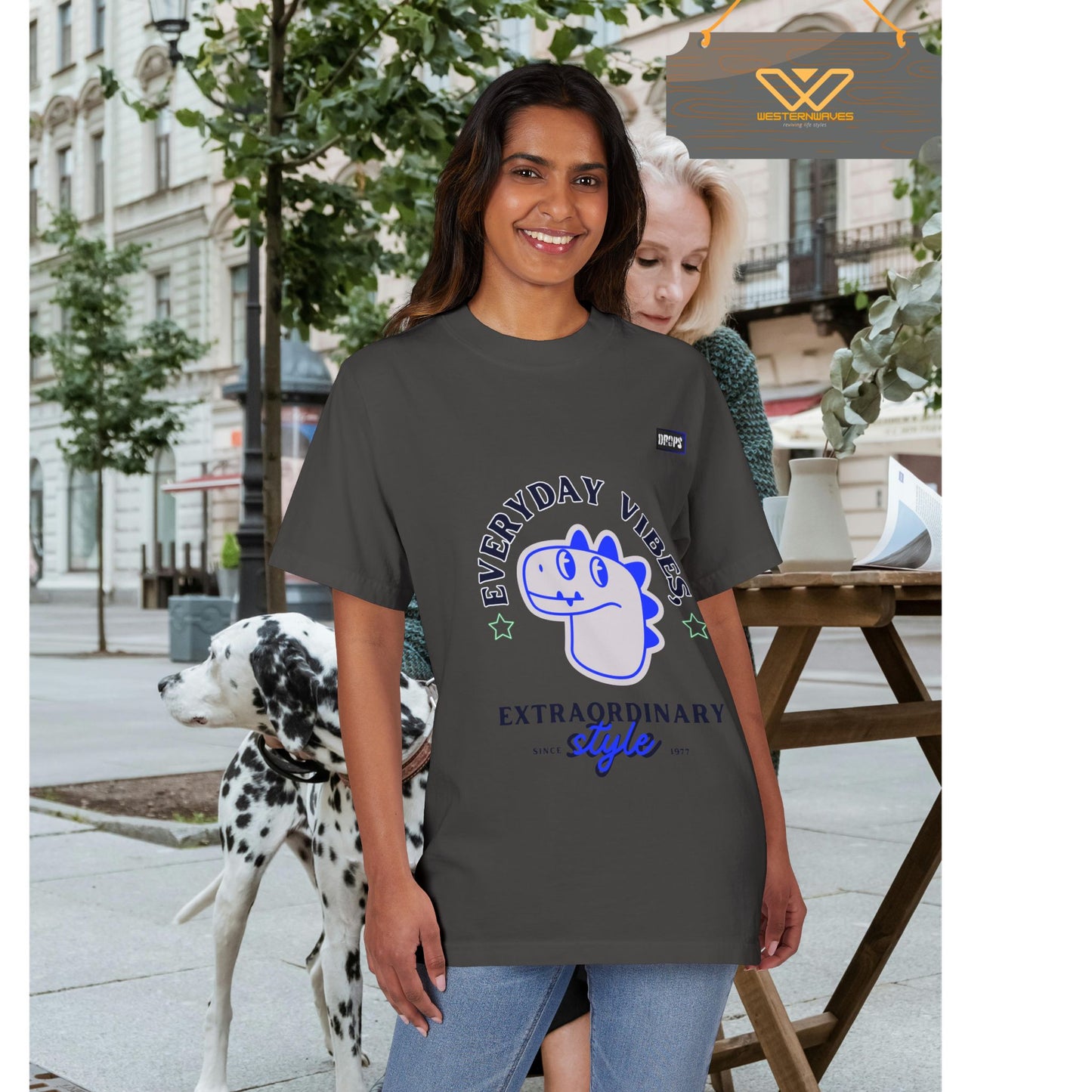 Unisex Garment-Dyed Tee_ N7* Series USGDTEE PT2WW001_ Limited Edition Vibrant T-shirt by WesternWaves: