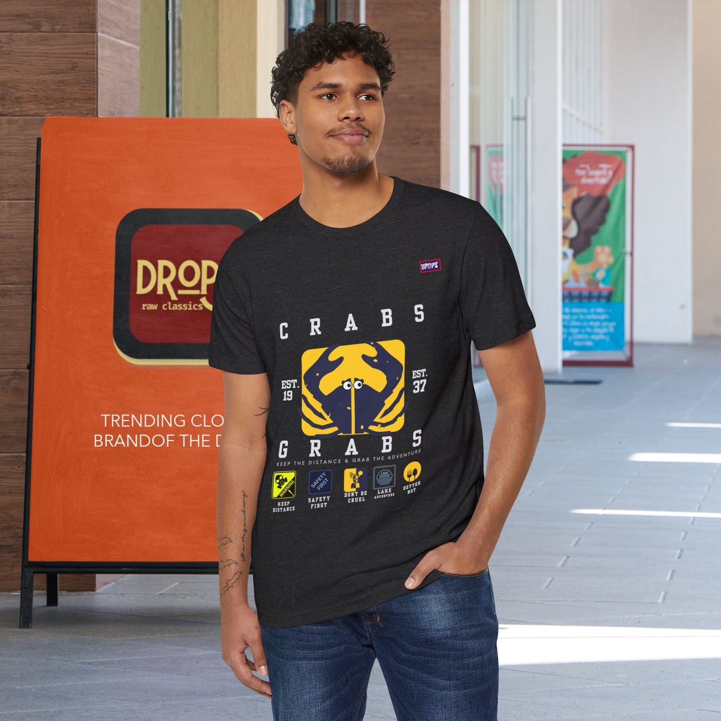 Eco-Friendly Crab Graphic Tee, Sustainable Fashion T-Shirt, Unisex Nature Lover Gift, Beach Vibes Apparel, Boho T-Shirt_ 22 May 2025_ 001