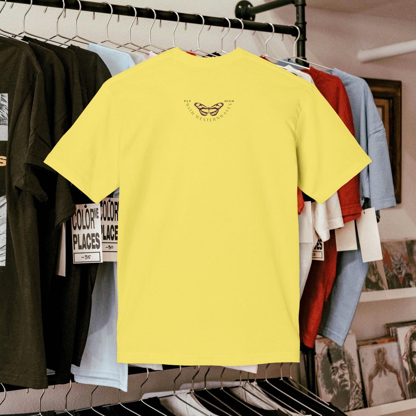 Unisex Midweight T-shirt, Made in USA_ N+ Series UMTS PT2WW007_ Limited Edition Design by WesternWaves: