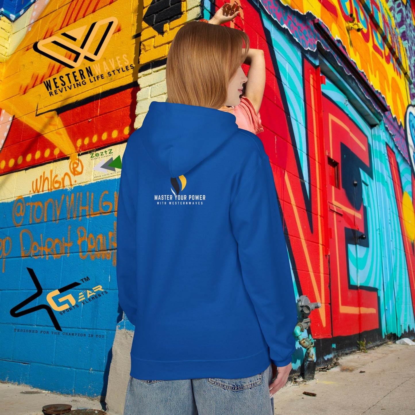 Unisex Midweight Softstyle Fleece Hoodie_ N3+ Series USMWSSFH PT2WW002_ Limited Edition Luxuriously Soft 100% Cotton Face by WesternWaves: