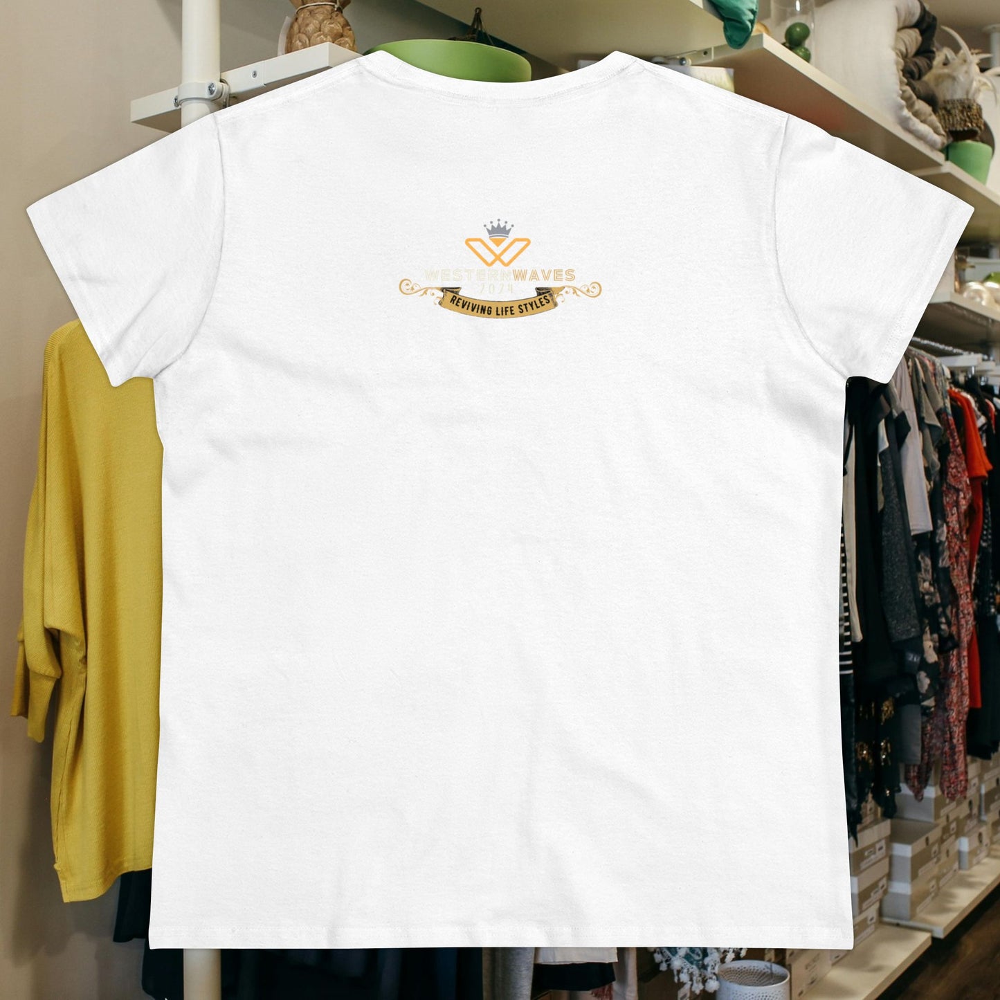 Women's Midweight Cotton Tee_ Essential Comfort_ N2+ Series SSTS PT2WW005_ Limited Edition Perfect Blend of Comfort by WesternWaves: