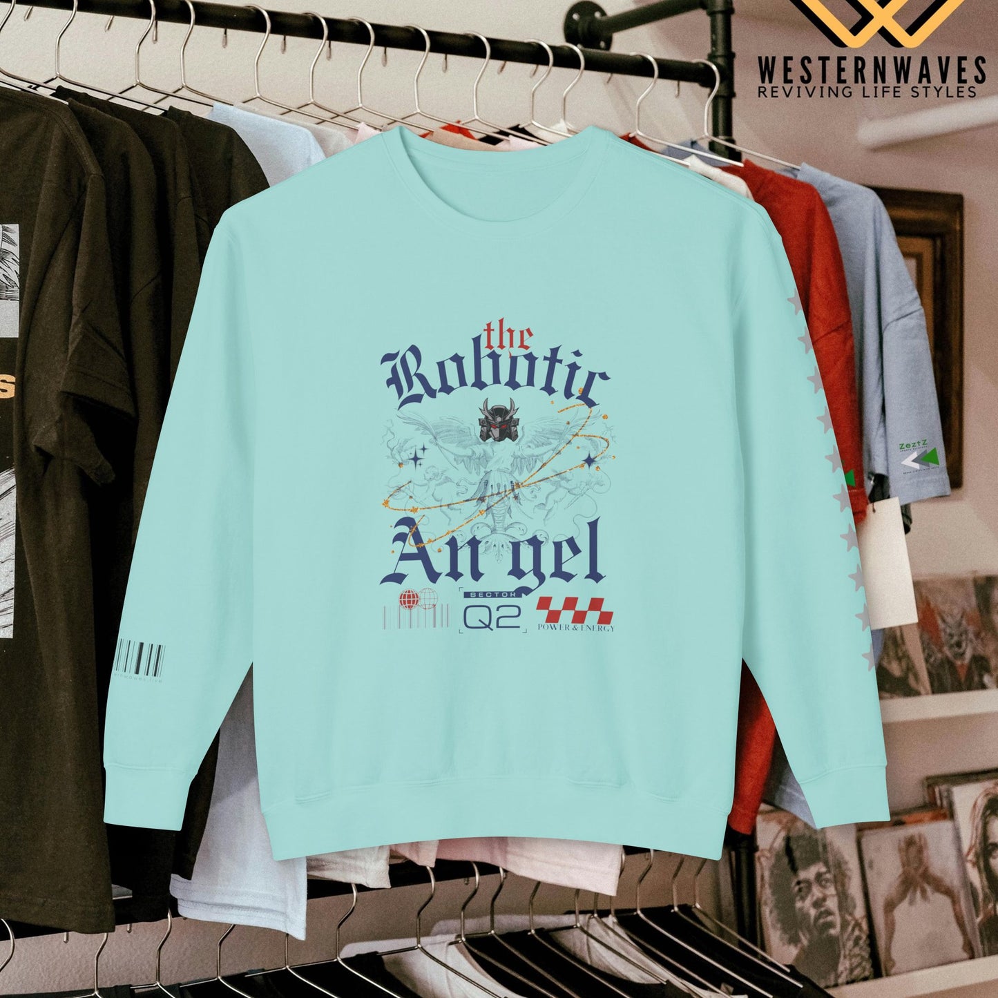 Unisex Lightweight Crewneck Sweatshirt_ N3+ Series ULWCSS PT2WW012_ Limited Edition Unparalleled Quality by WesternWaves: