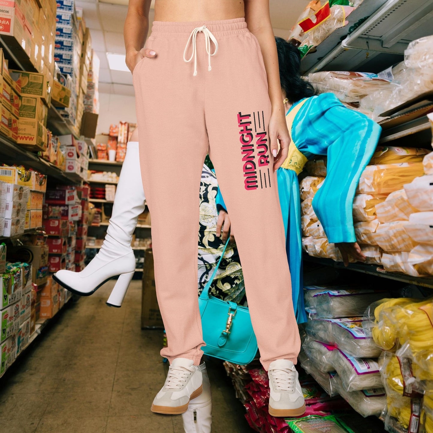 Unisex Fleece Sweatpants with Playful Design_ Series UWD 080_ Limited Edition Cozy Lounge Pants by WesternWaves: