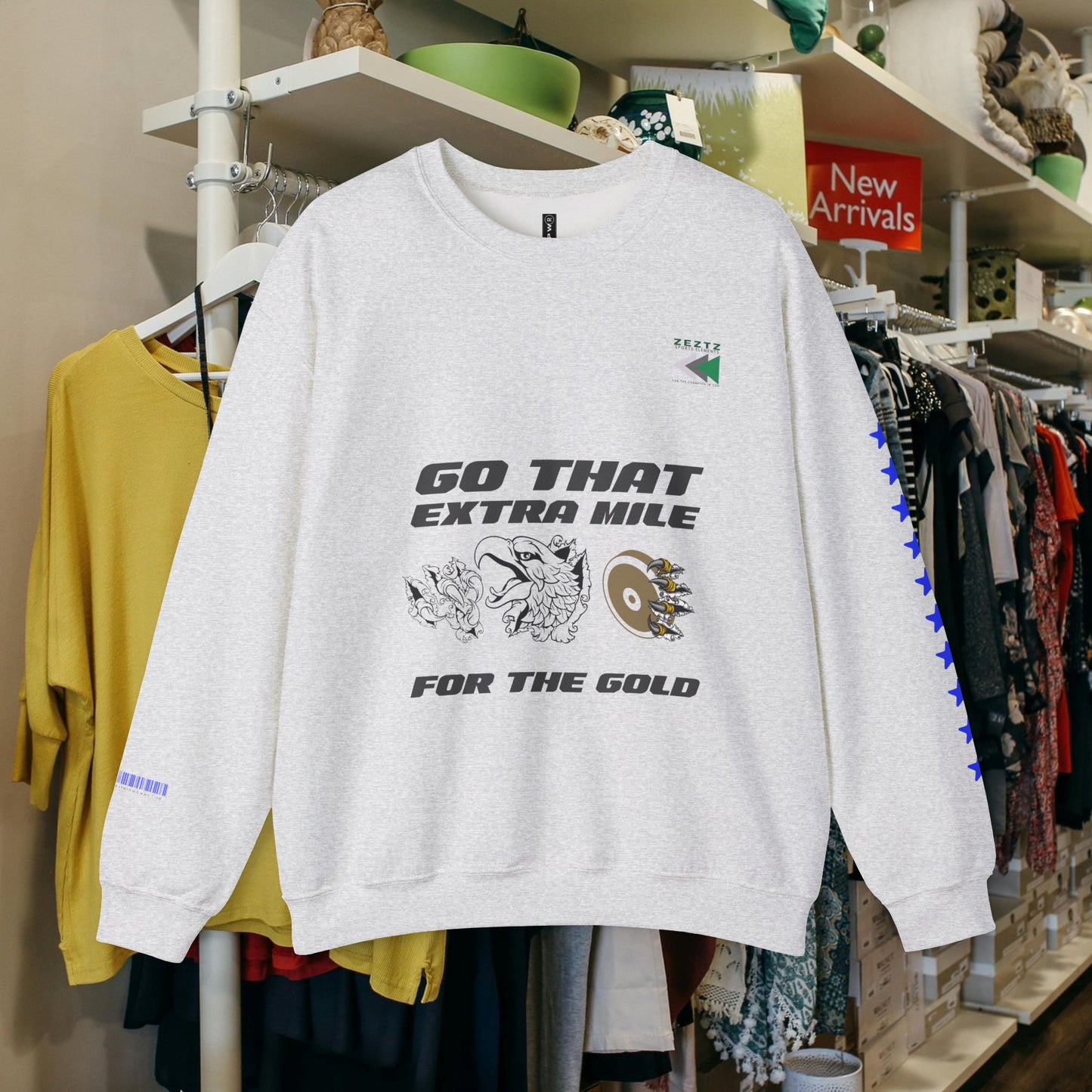 Unisex Heavy Blend™ Crewneck Sweatshirt_ N2 Sports Series UHBCSS PT2WW005_ Limited Edition ‘Zeztz’ Brand Sports Elements by WesternWaves: