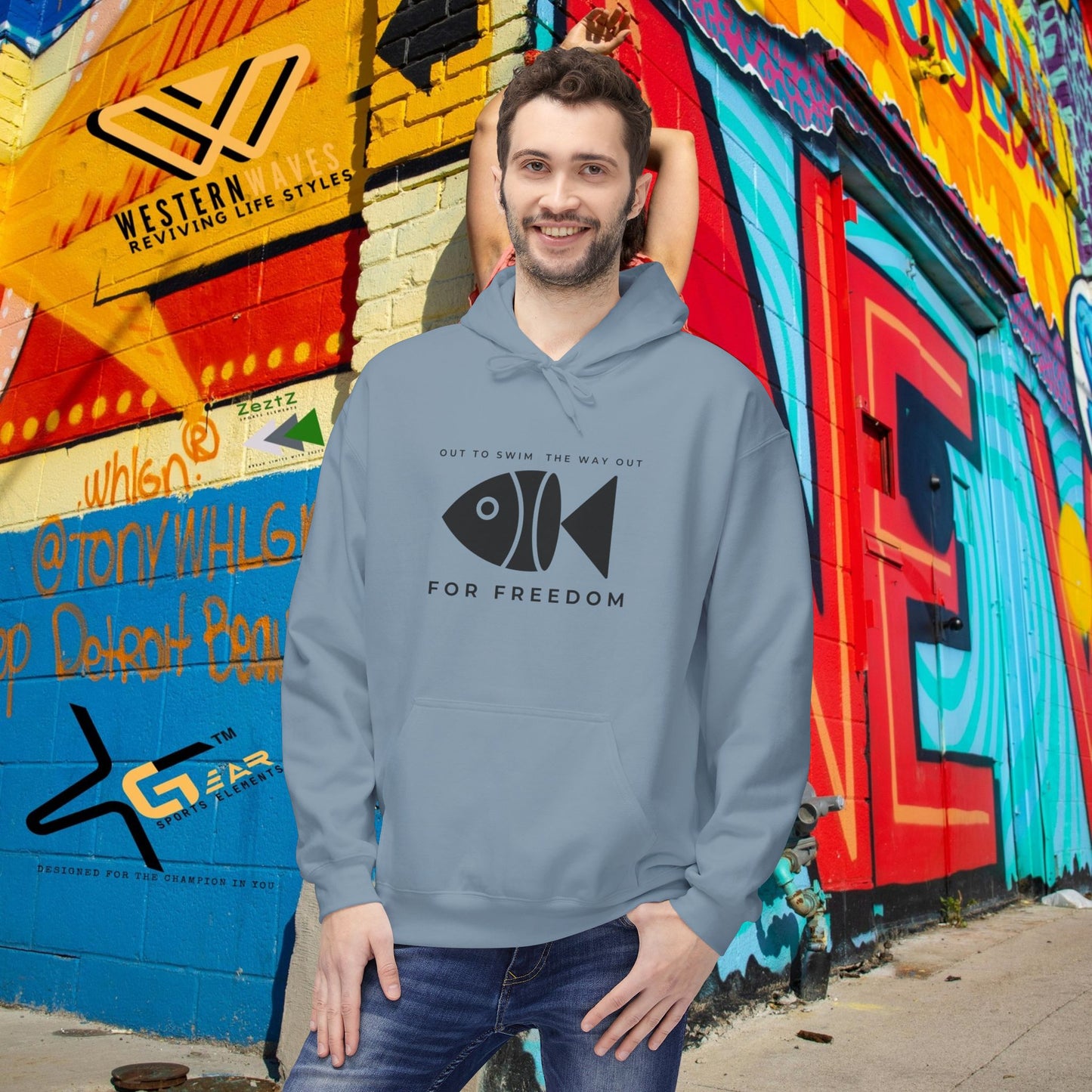 Unisex Midweight Softstyle Fleece Hoodie_ N3+ Series USMWXXFH PI2WW001_ Limited Edition by WesternWaves:
